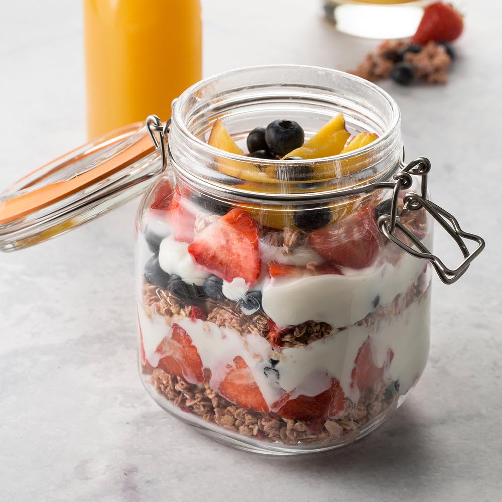 kilner-square-swing-top-glass-jar-1-5l-space-saving-preserving-jar image 2