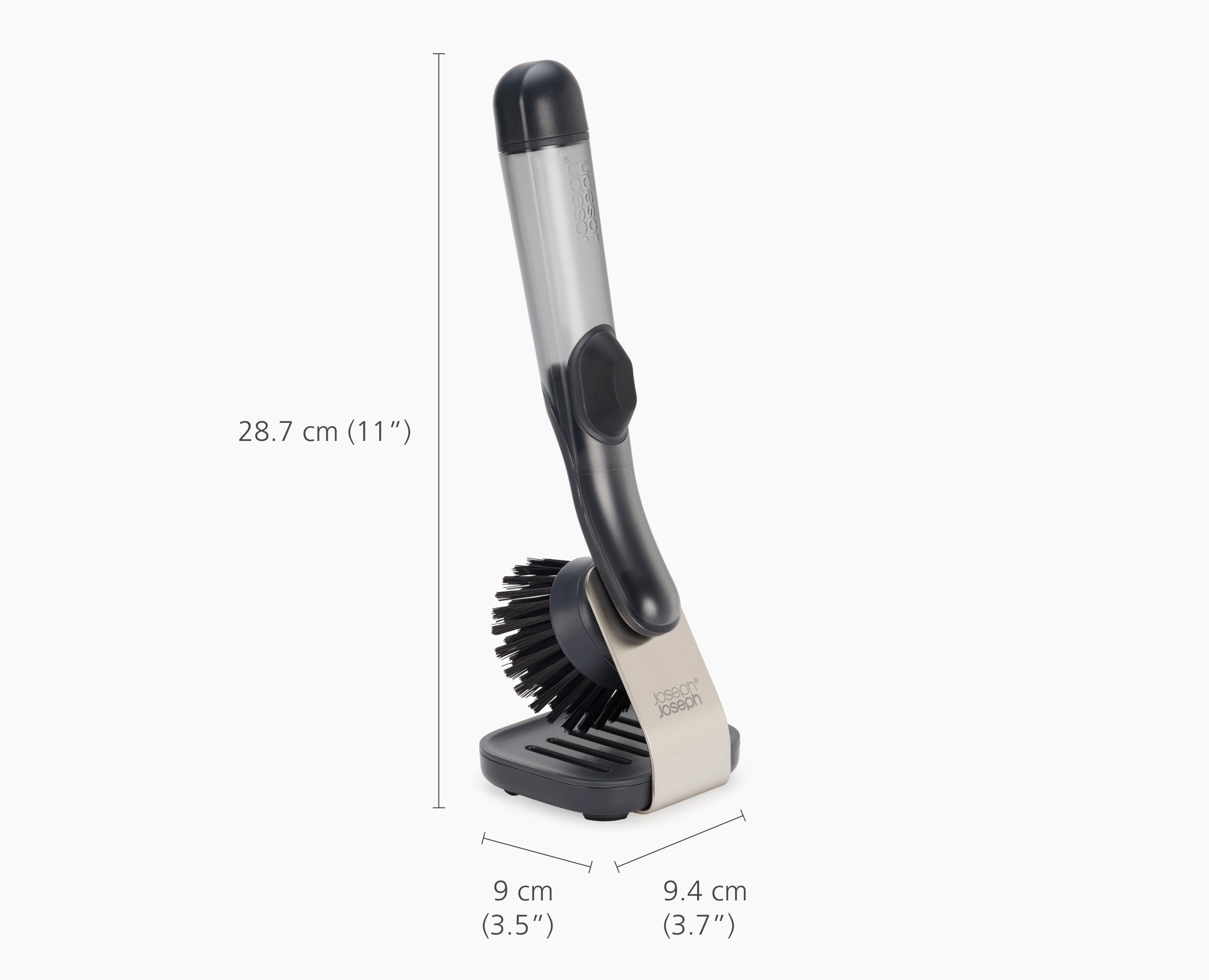 joseph-joseph-sinktech-soap-dispensing-washing-up-brush-with-steel-stand-refilla image 7