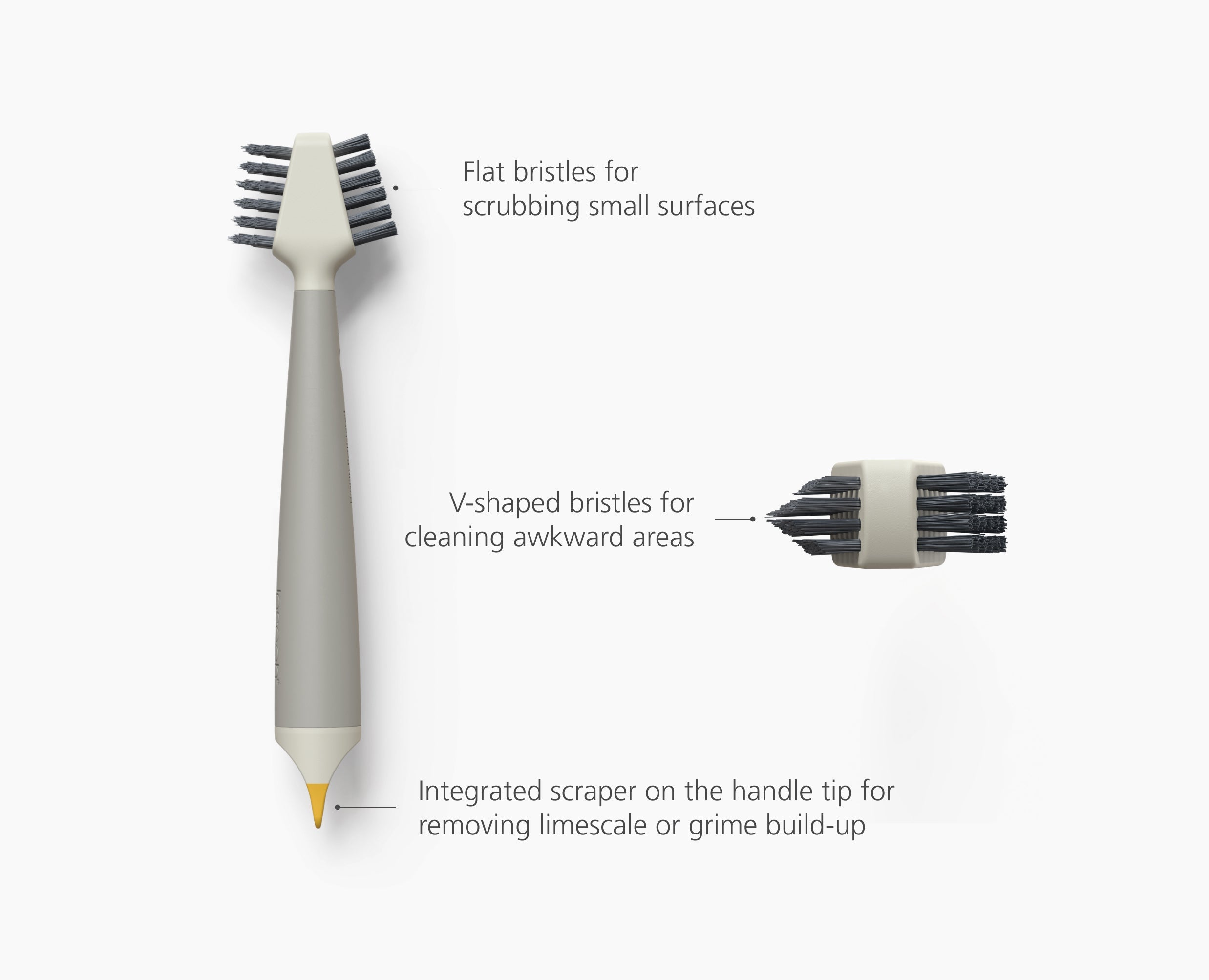 joseph-joseph-cleantech-3-in-1-spot-cleaning-tool-flat-v-shaped-bristles-scraper image 6