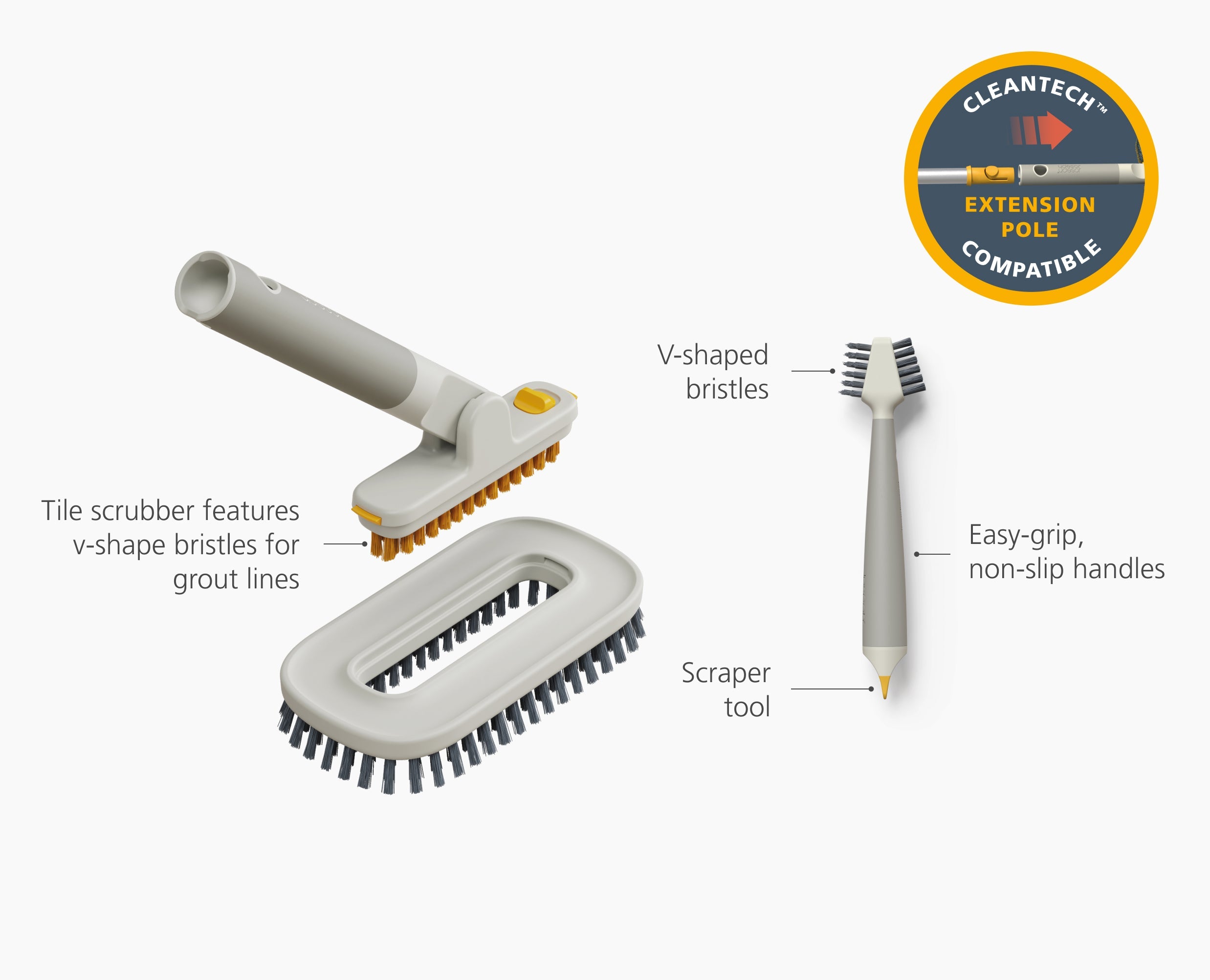joseph-joseph-cleantech-tile-scrubber-spot-cleaning-tool-set-2-piece-compatible- image 8