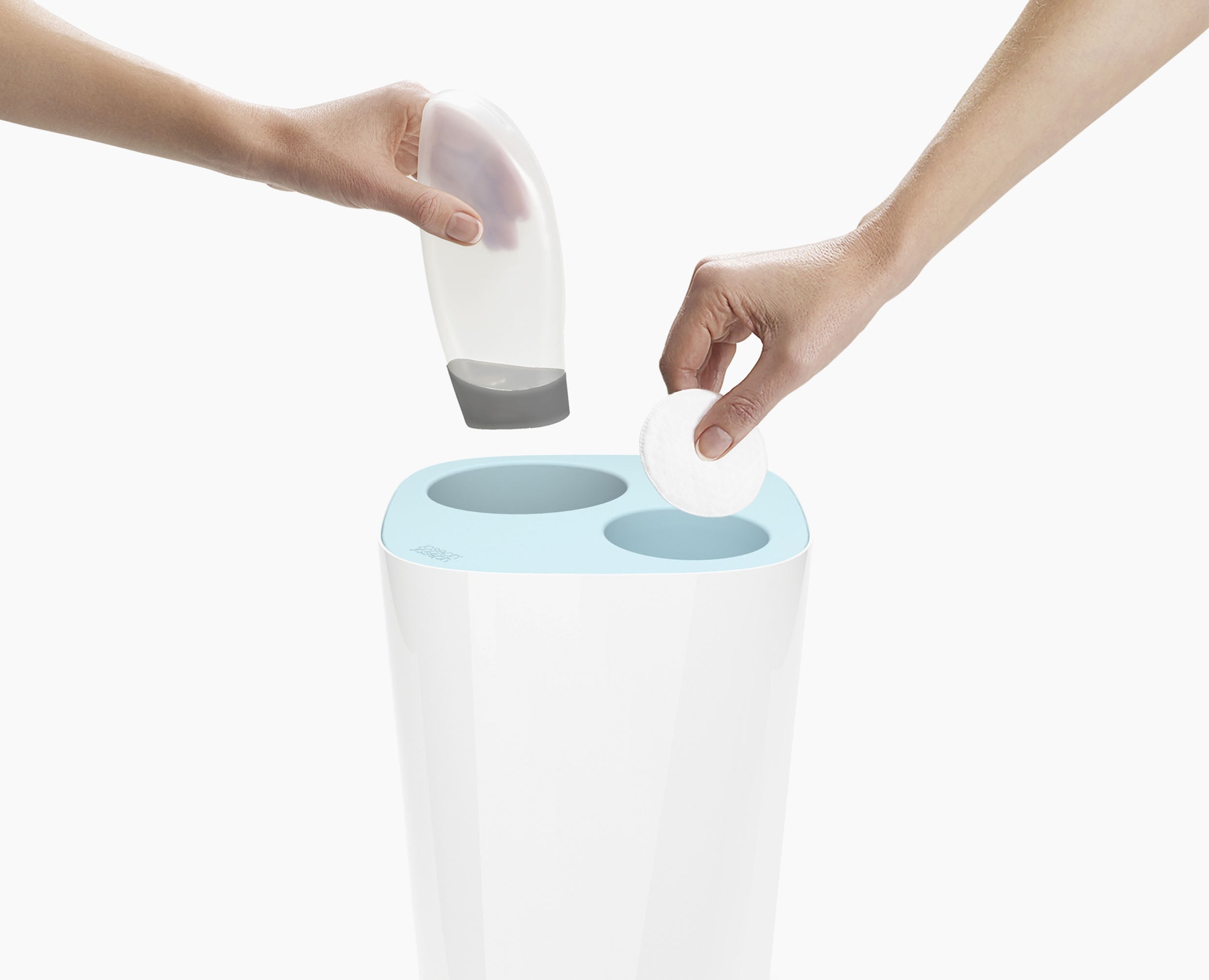 joseph-joseph-split-8l-light-blue-waste-recycling-bin-dual-compartment image 4