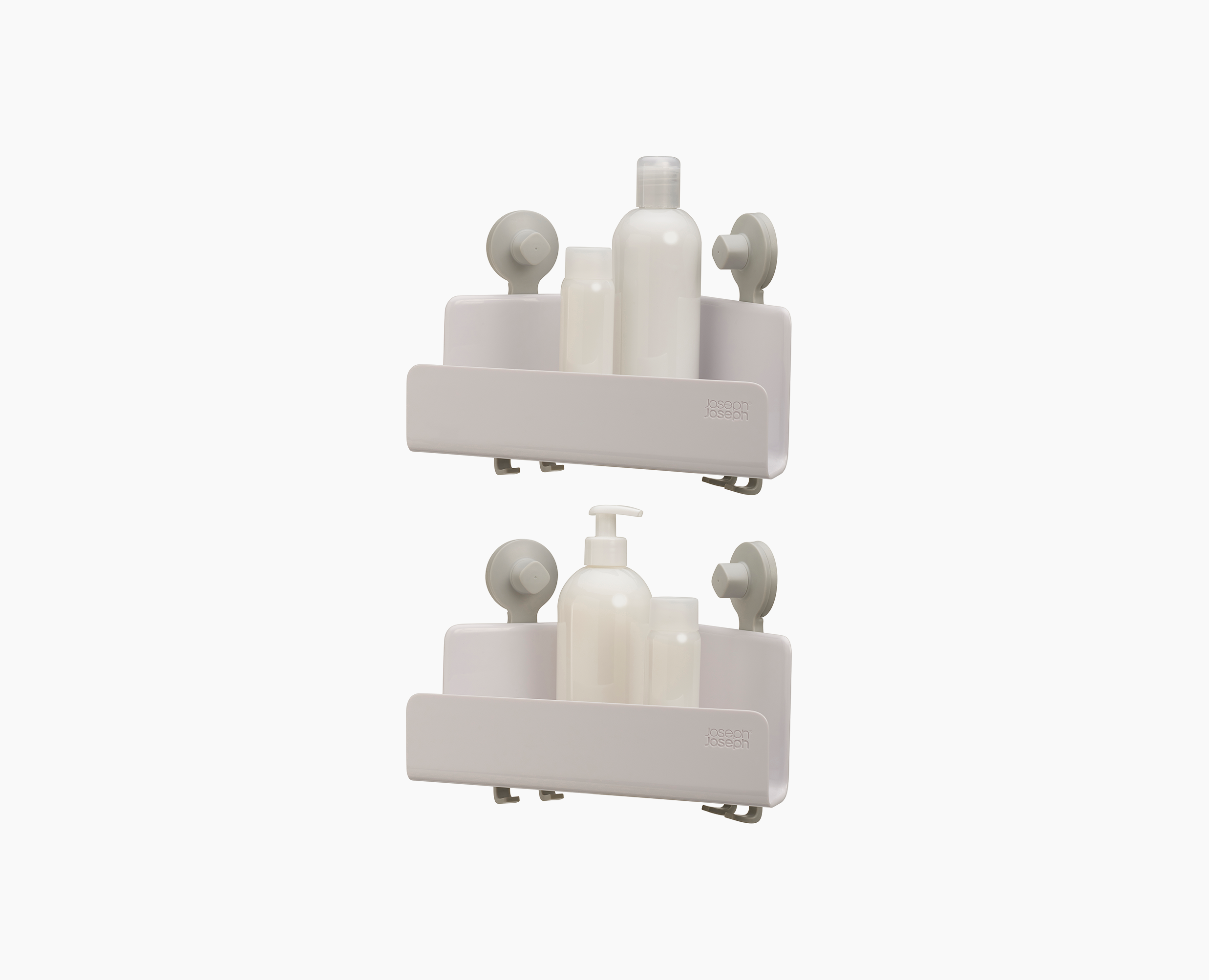 joseph-joseph-easystore-2-piece-white-corner-shower-shelf-set image 1