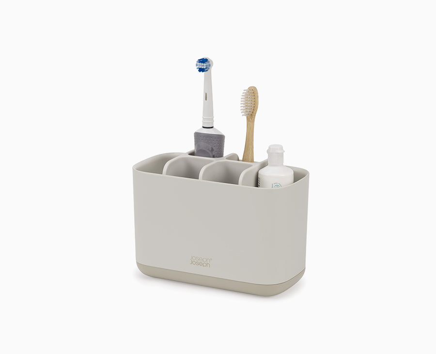 joseph-joseph-easystore-large-matt-ecru-toothbrush-holder-organizes-electric-man image 1