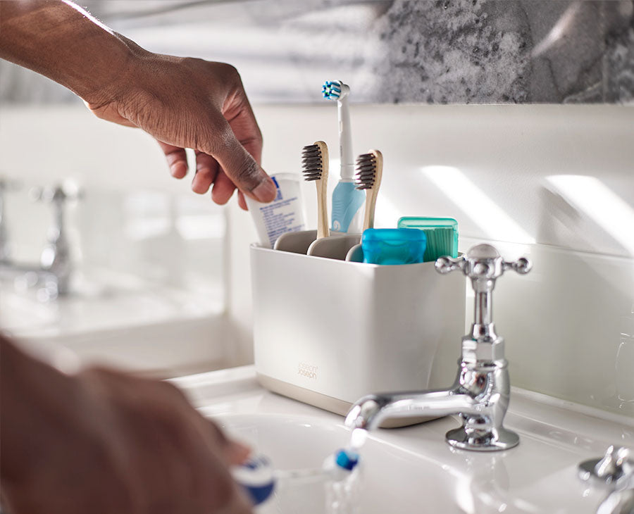 joseph-joseph-easystore-large-matt-ecru-toothbrush-holder-organizes-electric-man image 2