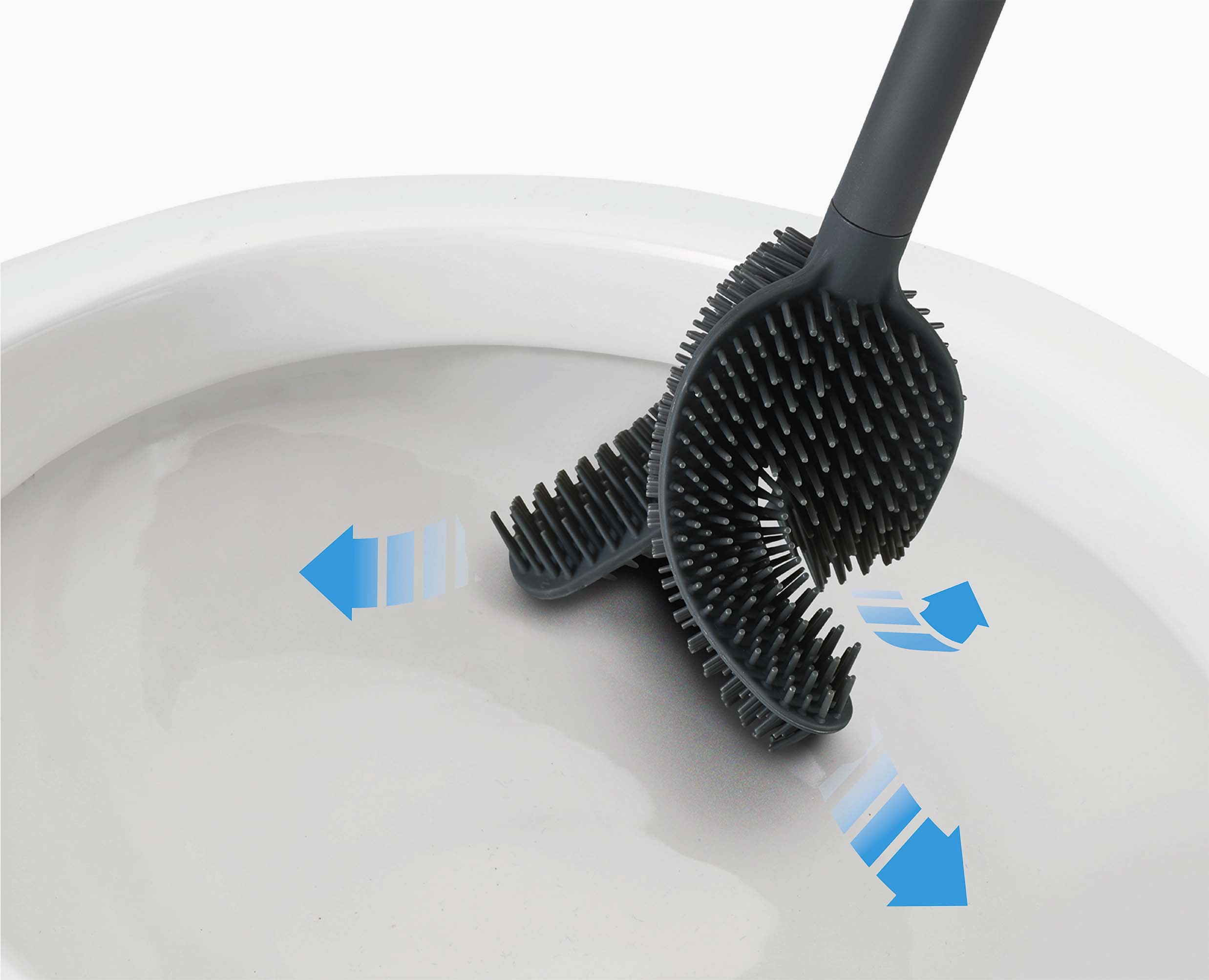 joseph-joseph-flex-360-luxe-toilet-brush-with-stainless-steel-finish-and-triple- image 4