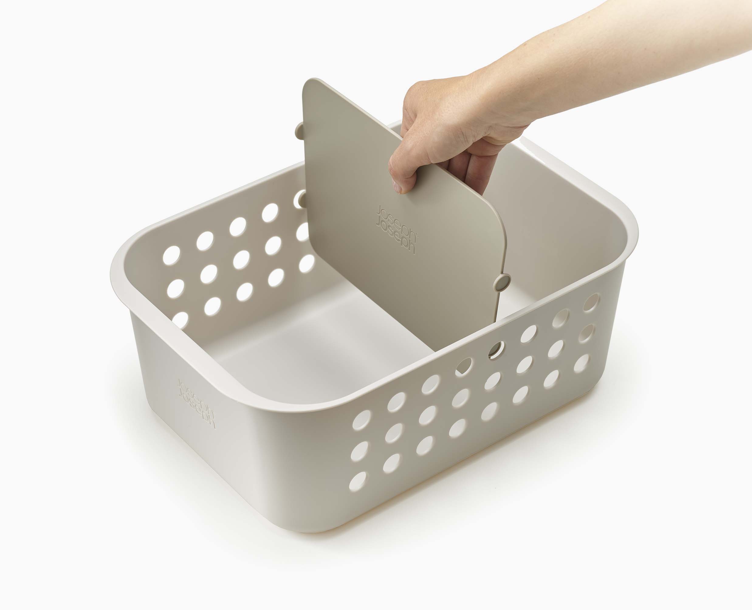 joseph-joseph-easystore-large-ecru-bathroom-storage-basket-organizer-with-divide image 4