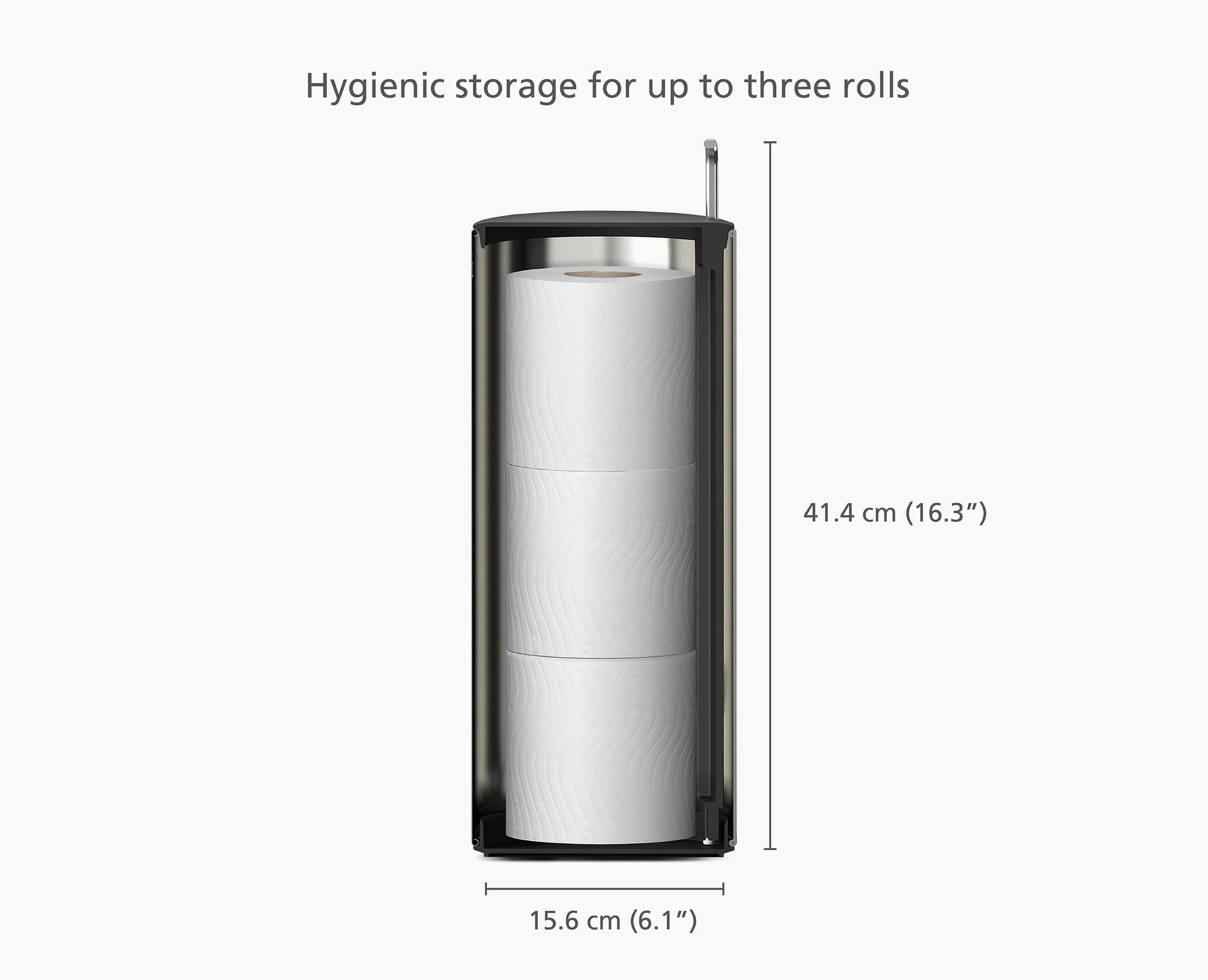 joseph-joseph-easystore-luxe-stainless-steel-concealed-toilet-roll-holder image 7