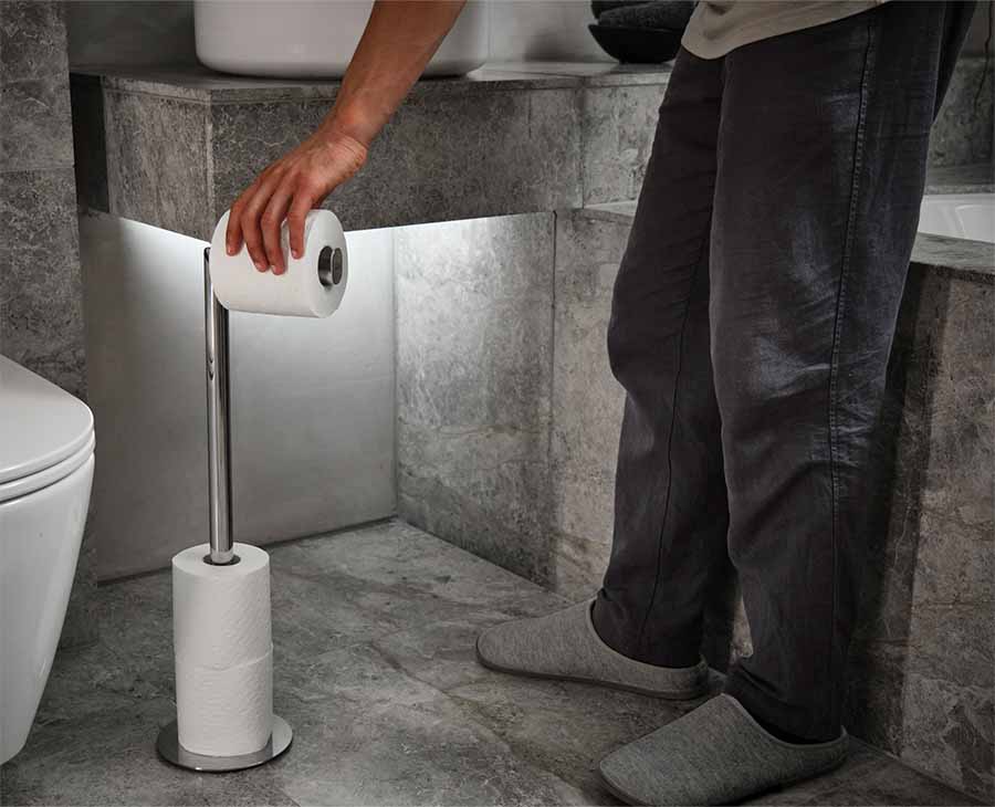 joseph-joseph-easystore-luxe-2-in-1-stainless-steel-toilet-roll-stand image 2
