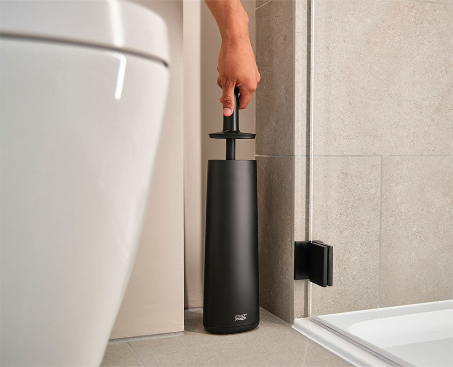 joseph-joseph-flex-360-matt-black-toilet-brush-with-triple-action-head image 2