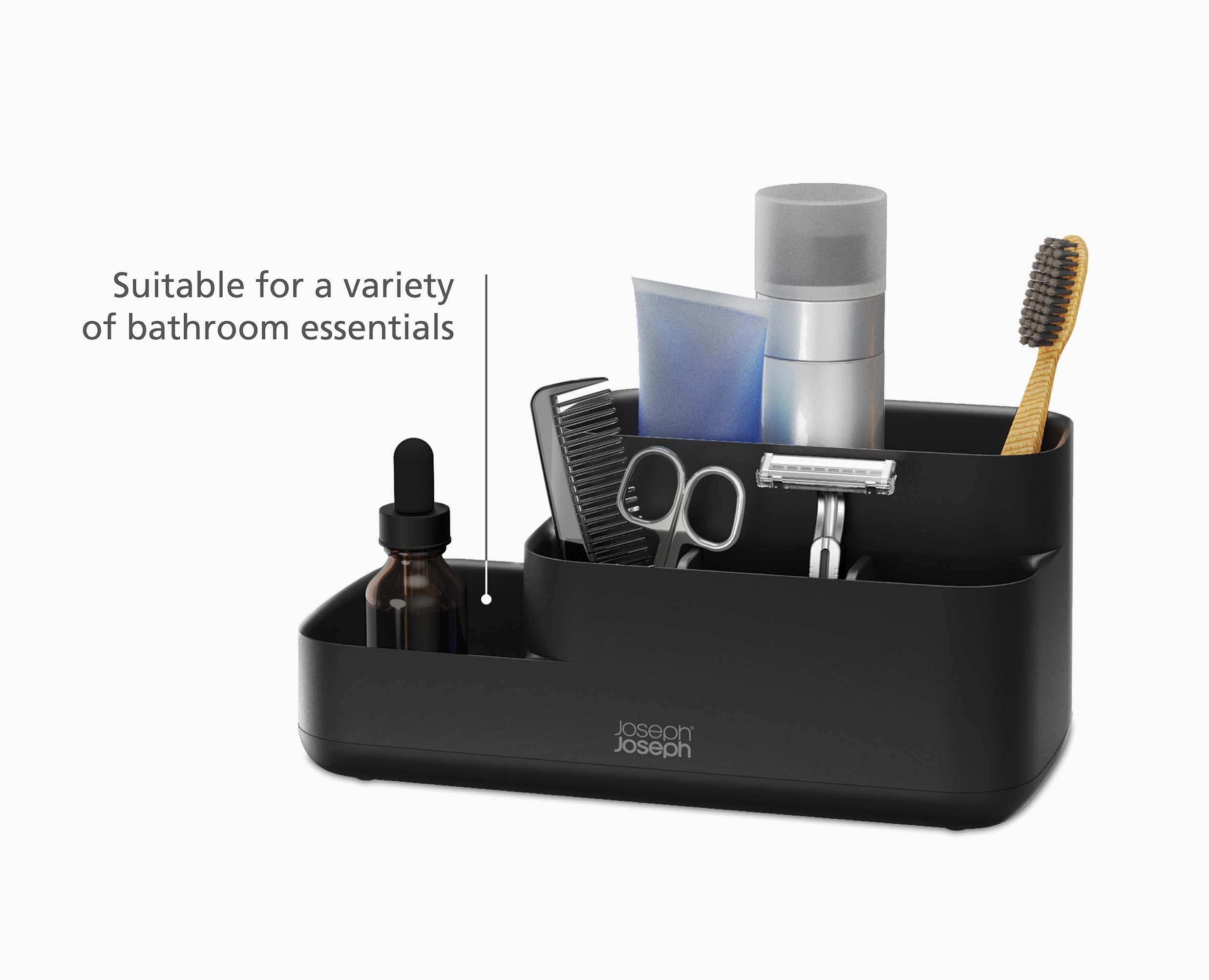 joseph-joseph-easystore-matt-black-bathroom-storage-caddy image 6