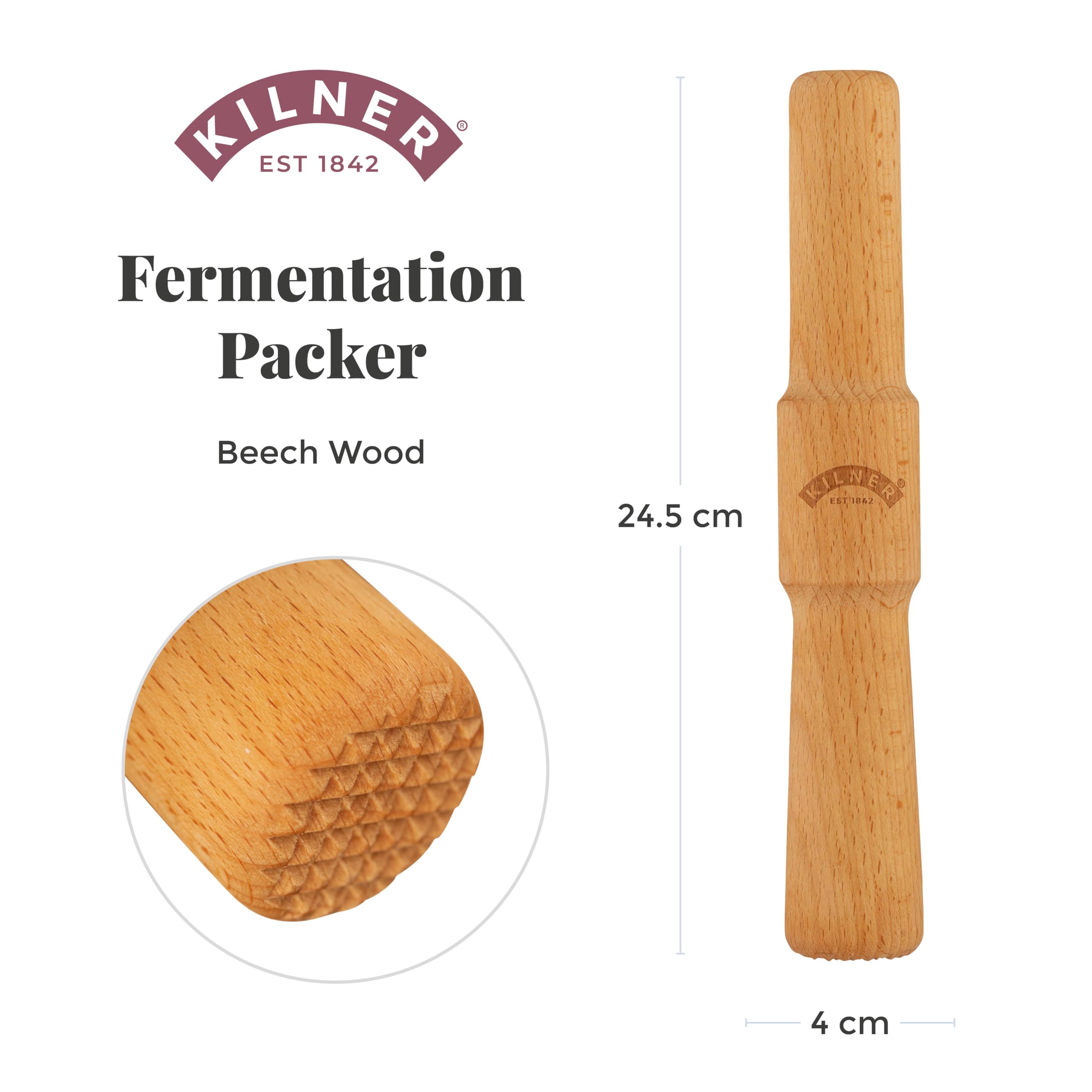 kilner-fermentation-packer-beech-wood-tool-textured-mashing-head-for-sauerkraut- image 5