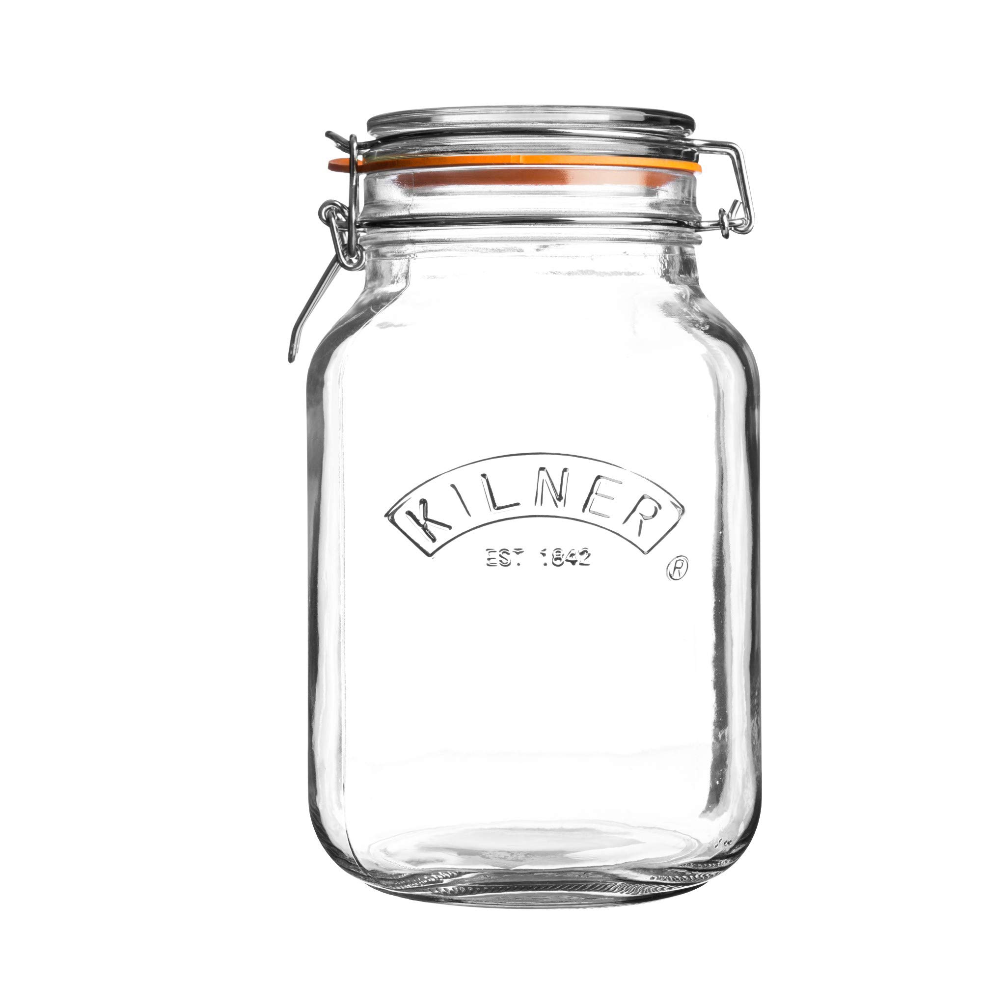 kilner-square-swing-top-glass-jar-2l-made-in-england-airtight-preserving-storage image 1