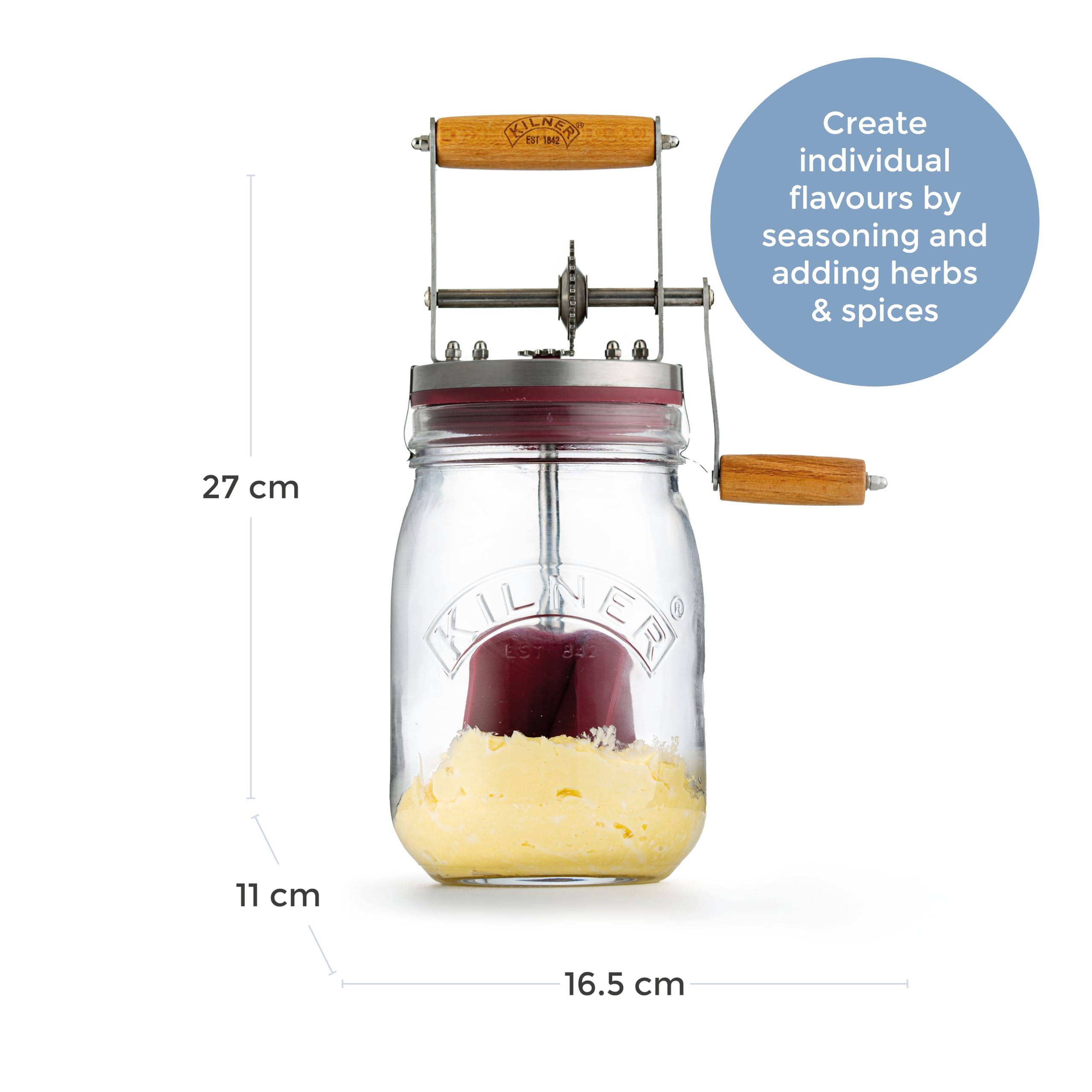 kilner-vintage-glass-butter-churn-34-fl-oz-capacity-makes-homemade-butter-in-10- image 5
