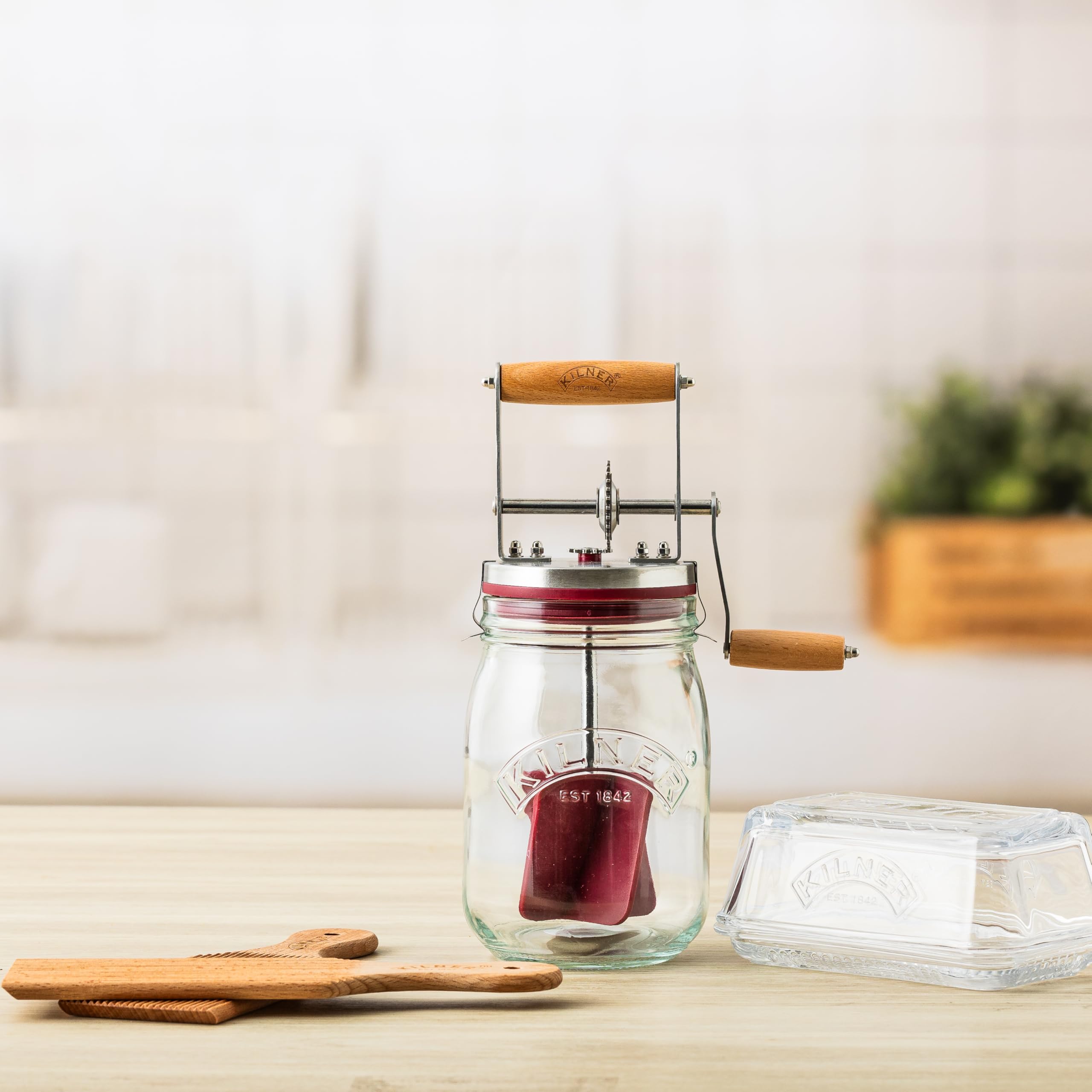 kilner-vintage-glass-butter-churn-34-fl-oz-capacity-makes-homemade-butter-in-10- image 8