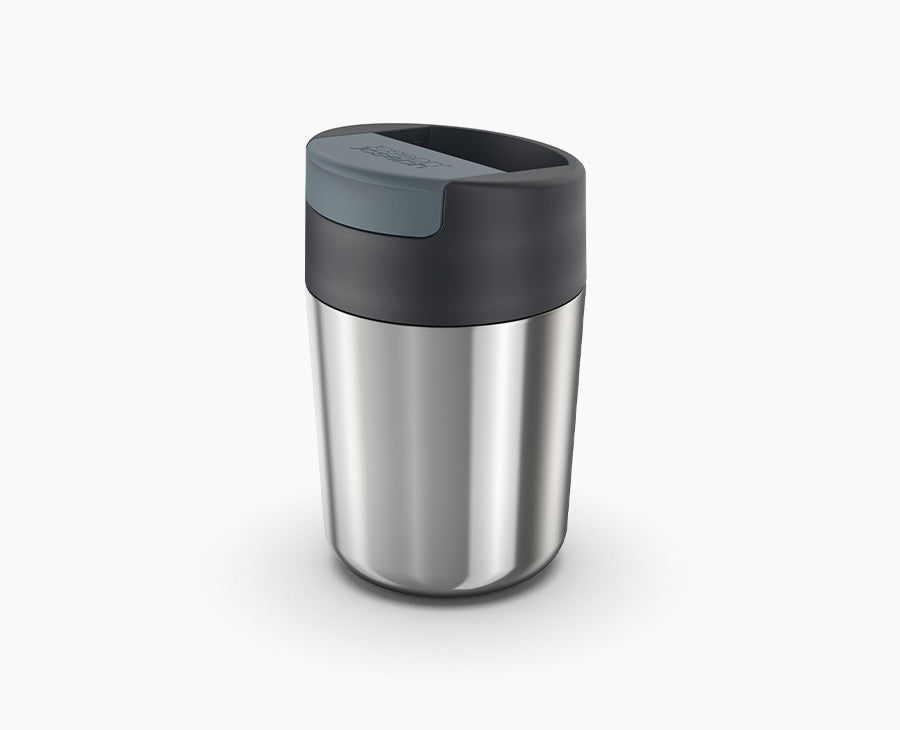 joseph-joseph-sipp-stainless-steel-travel-mug-with-hygienic-lid-340ml-grey image 1