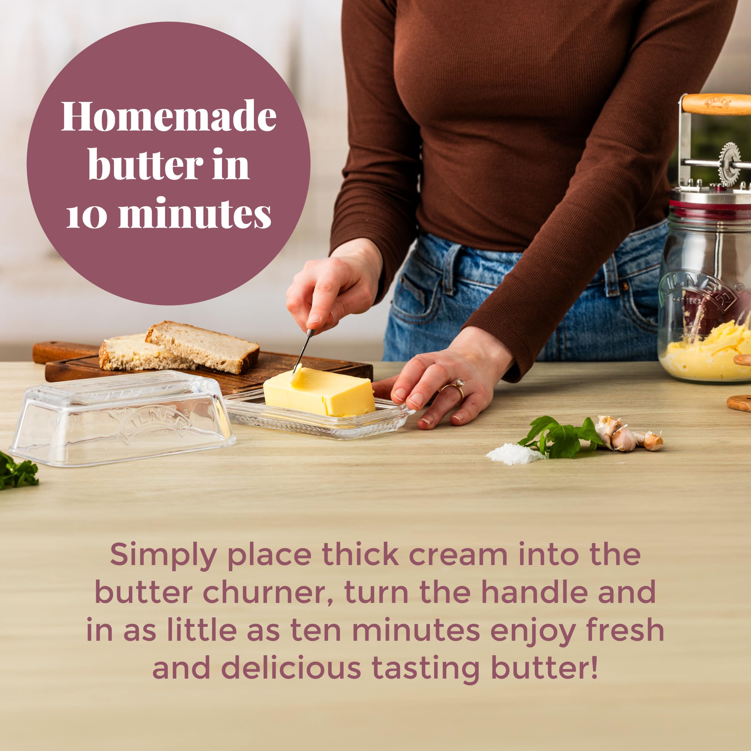 kilner-vintage-glass-butter-churn-34-fl-oz-capacity-makes-homemade-butter-in-10- image 6