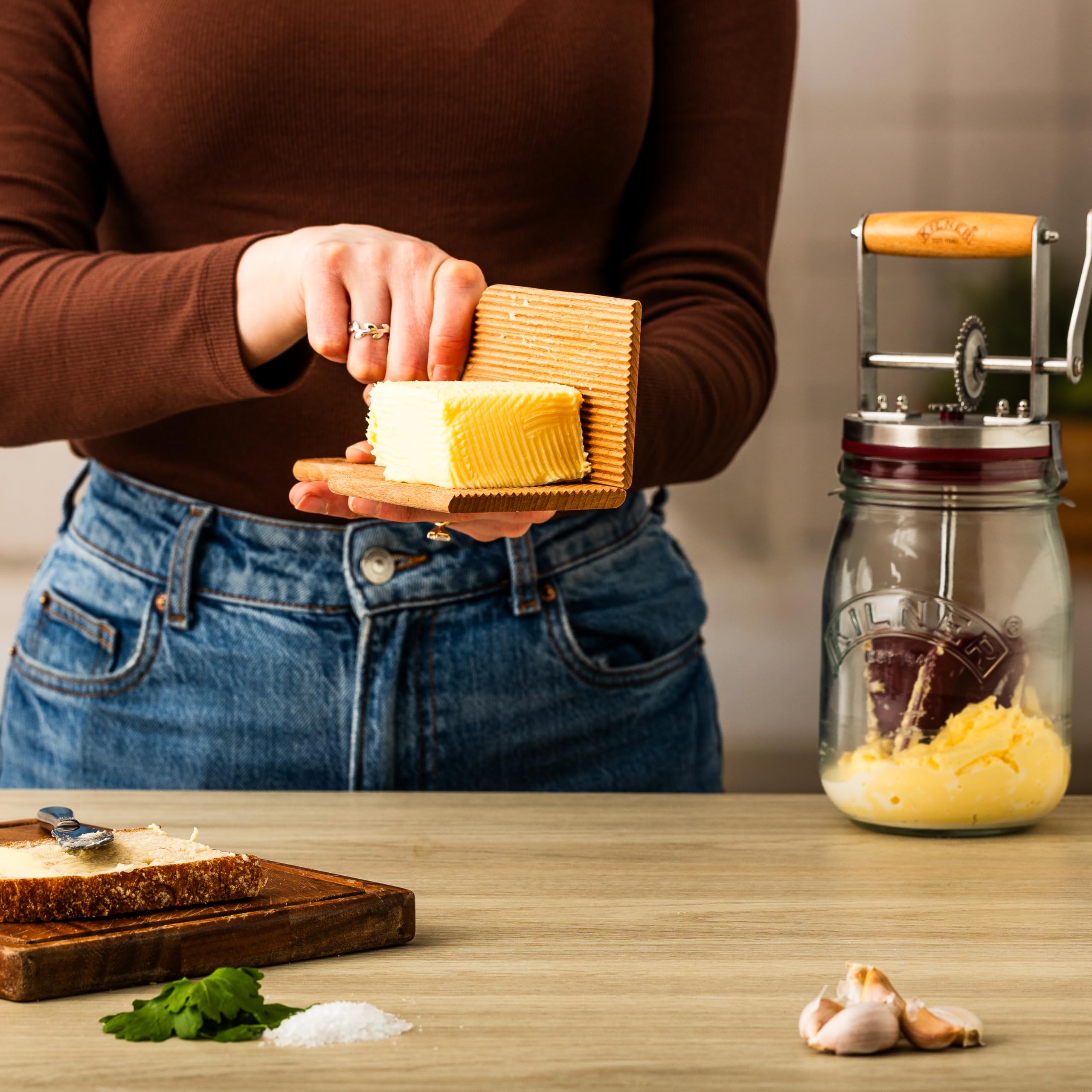 kilner-beech-wood-butter-paddles-set-of-2-natural-wood-for-perfect-butter-shapin image 7
