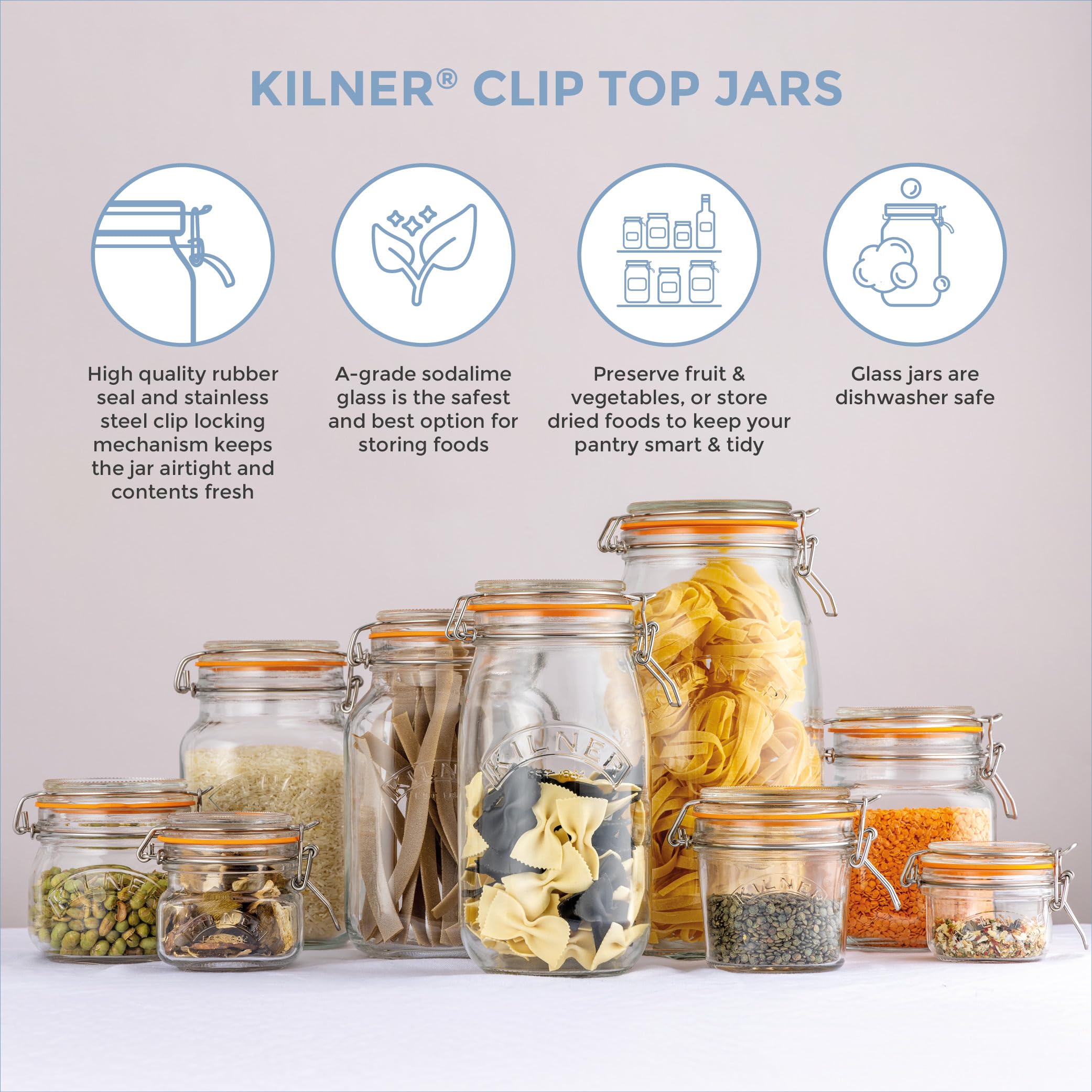 kilner-1l-round-swing-top-glass-jar-original-clip-top-storage-canning-jar image 6