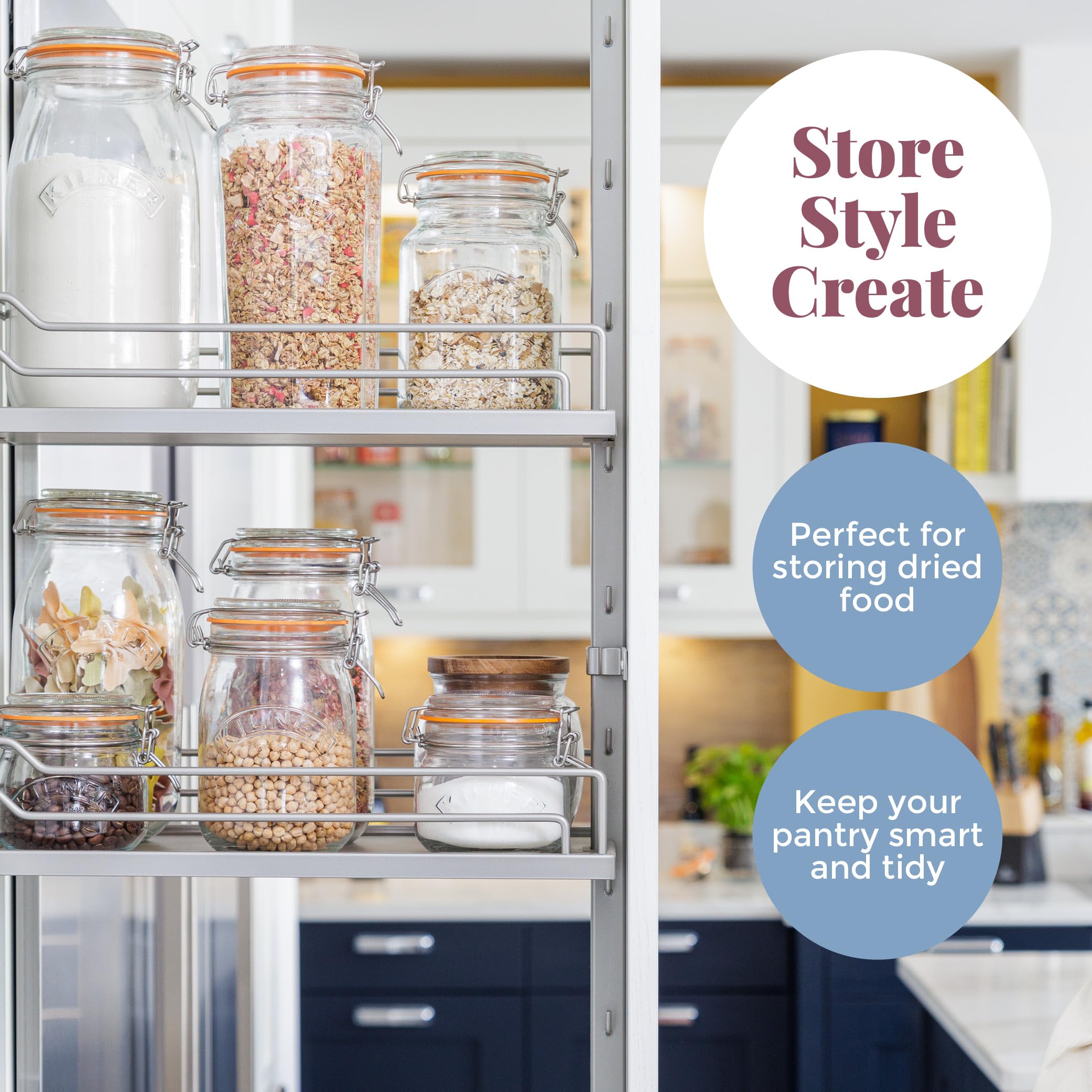 kilner-1l-round-swing-top-glass-jar-original-clip-top-storage-canning-jar image 8