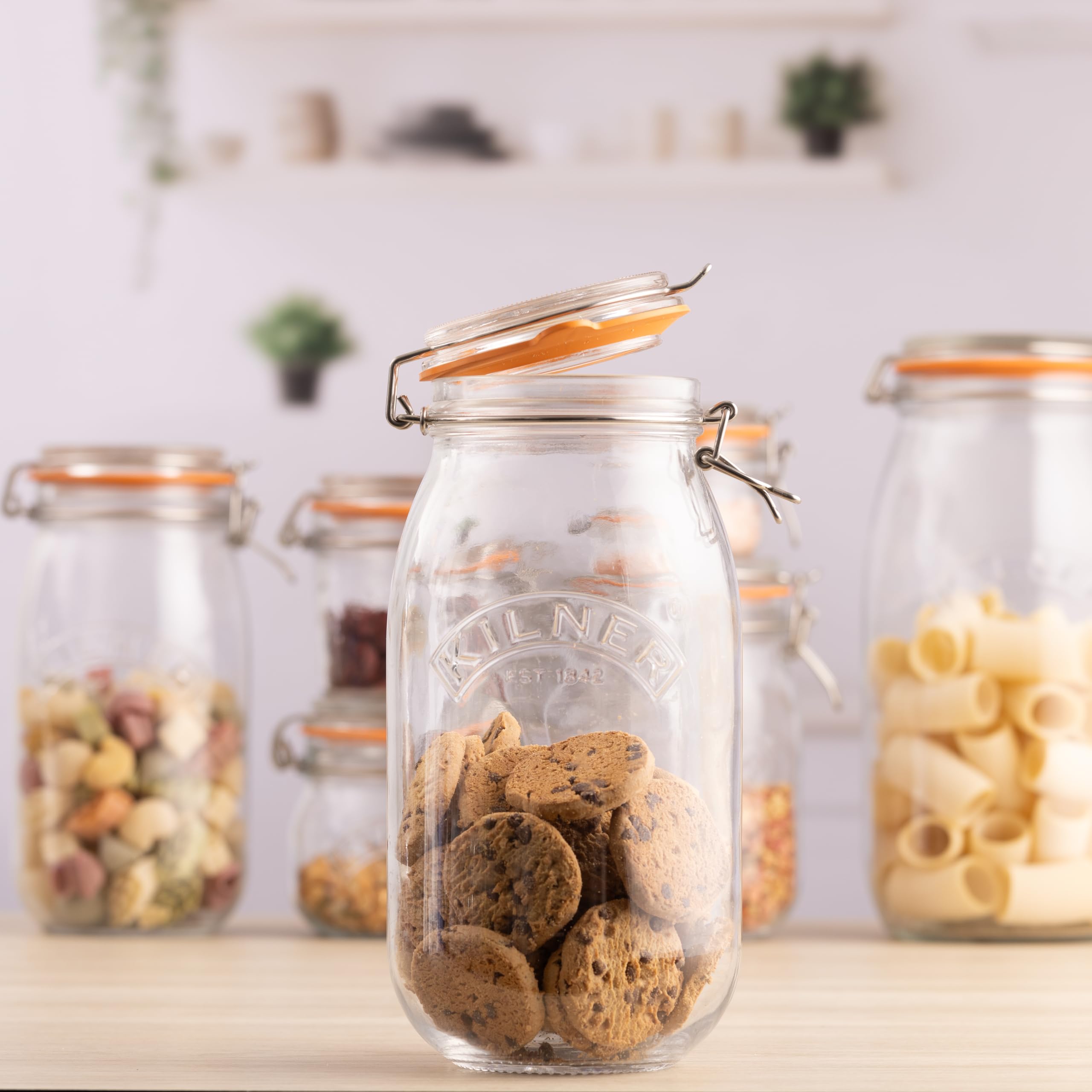 kilner-3l-swing-top-round-glass-jar-with-orange-rubber-seal image 4