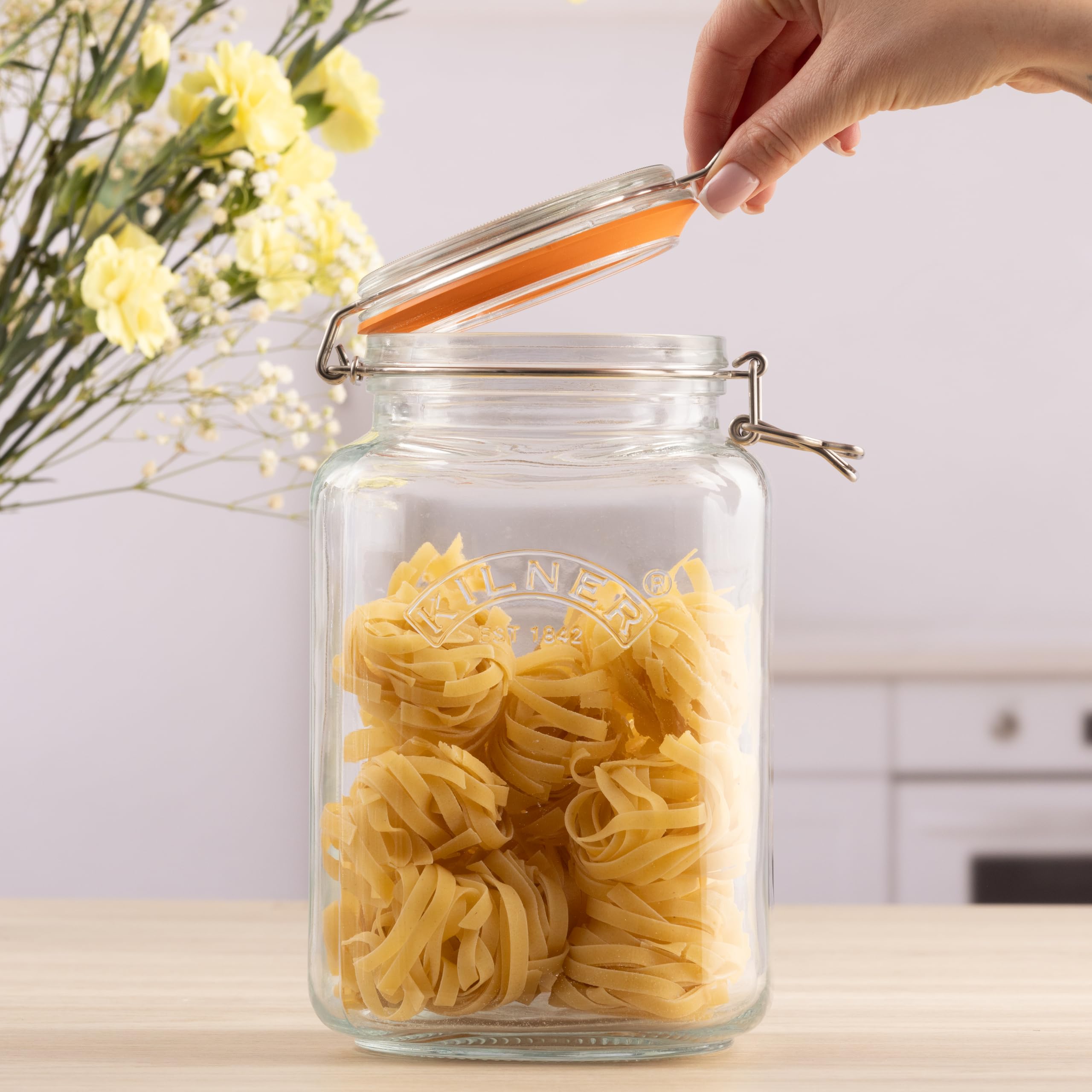 kilner-square-clip-top-jar-3l-airtight-glass-storage-for-preserving-pantry image 3