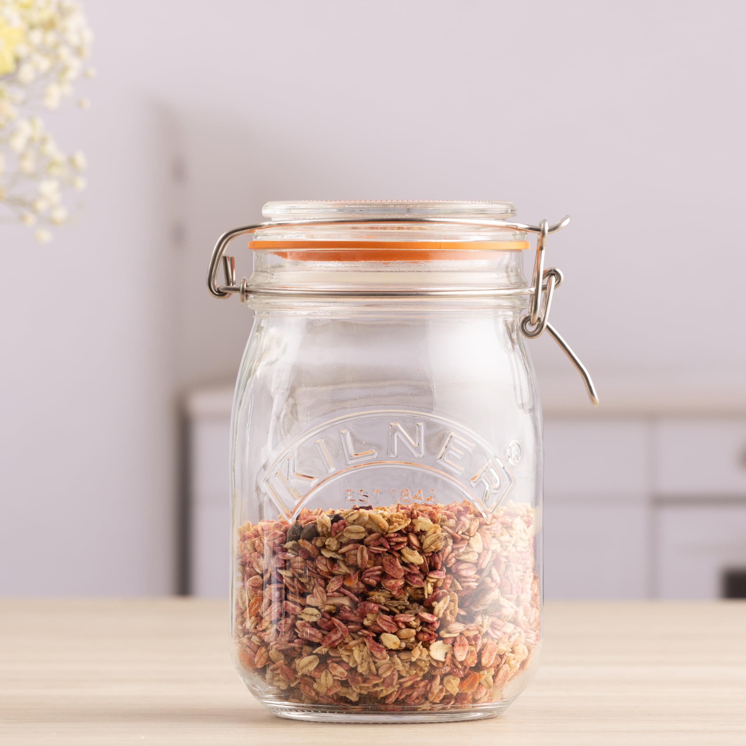 kilner-1l-round-swing-top-glass-jar-original-clip-top-storage-canning-jar image 2
