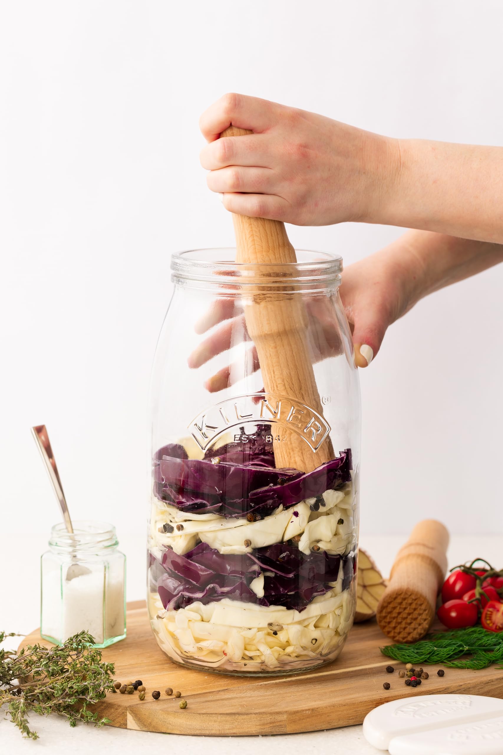 kilner-fermentation-packer-beech-wood-tool-textured-mashing-head-for-sauerkraut- image 6