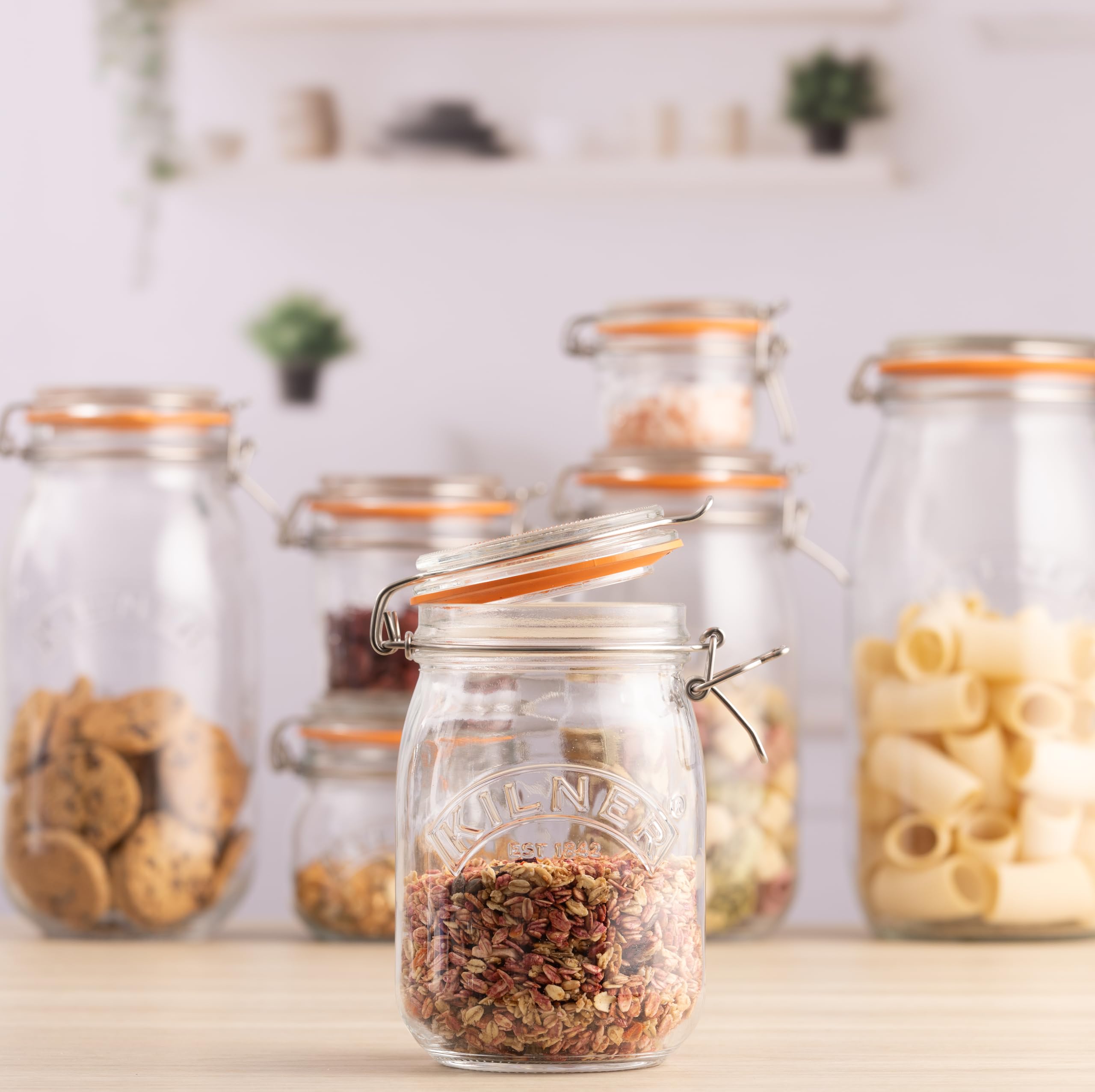 kilner-1l-round-swing-top-glass-jar-original-clip-top-storage-canning-jar image 4