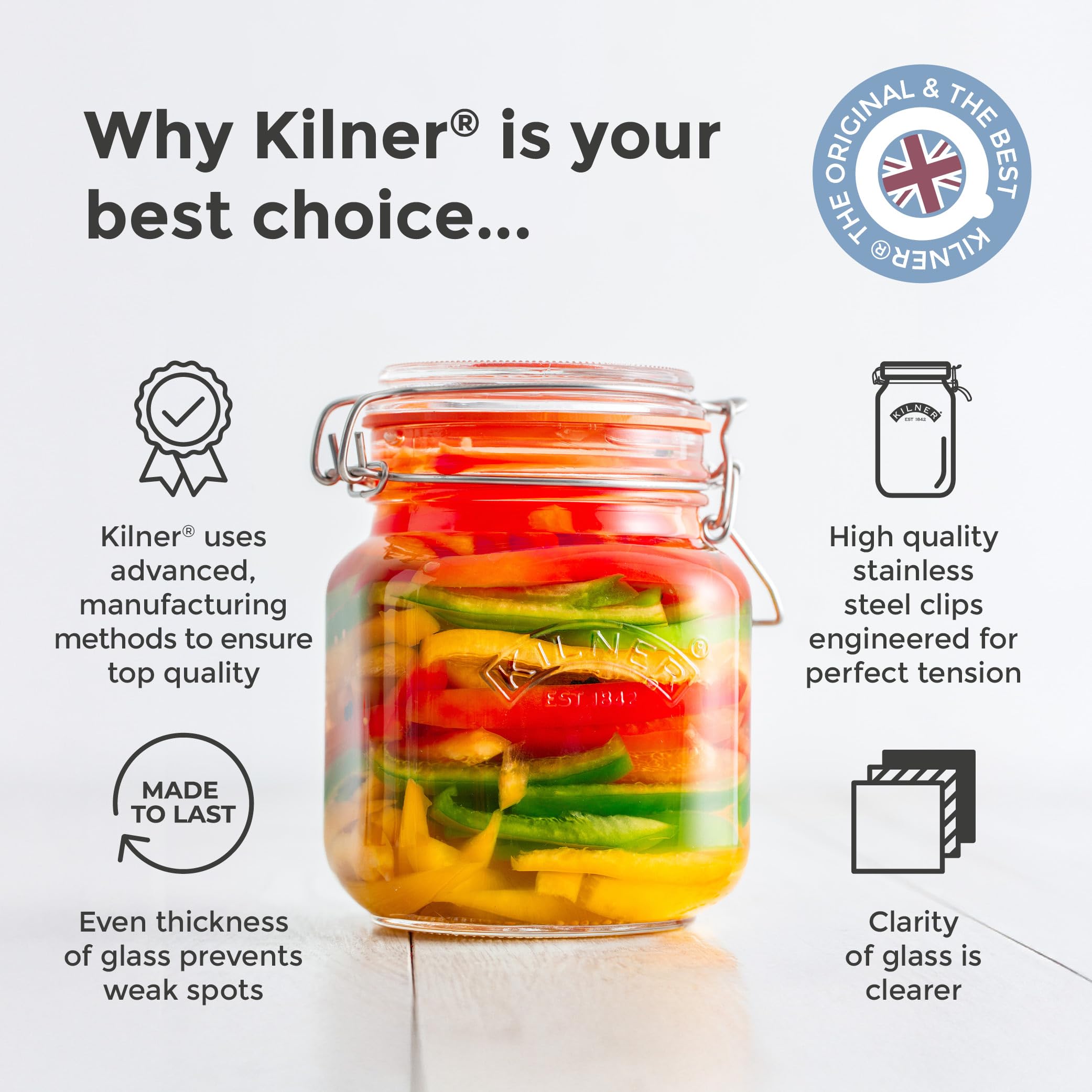 kilner-square-clip-top-jar-3l-airtight-glass-storage-for-preserving-pantry image 6