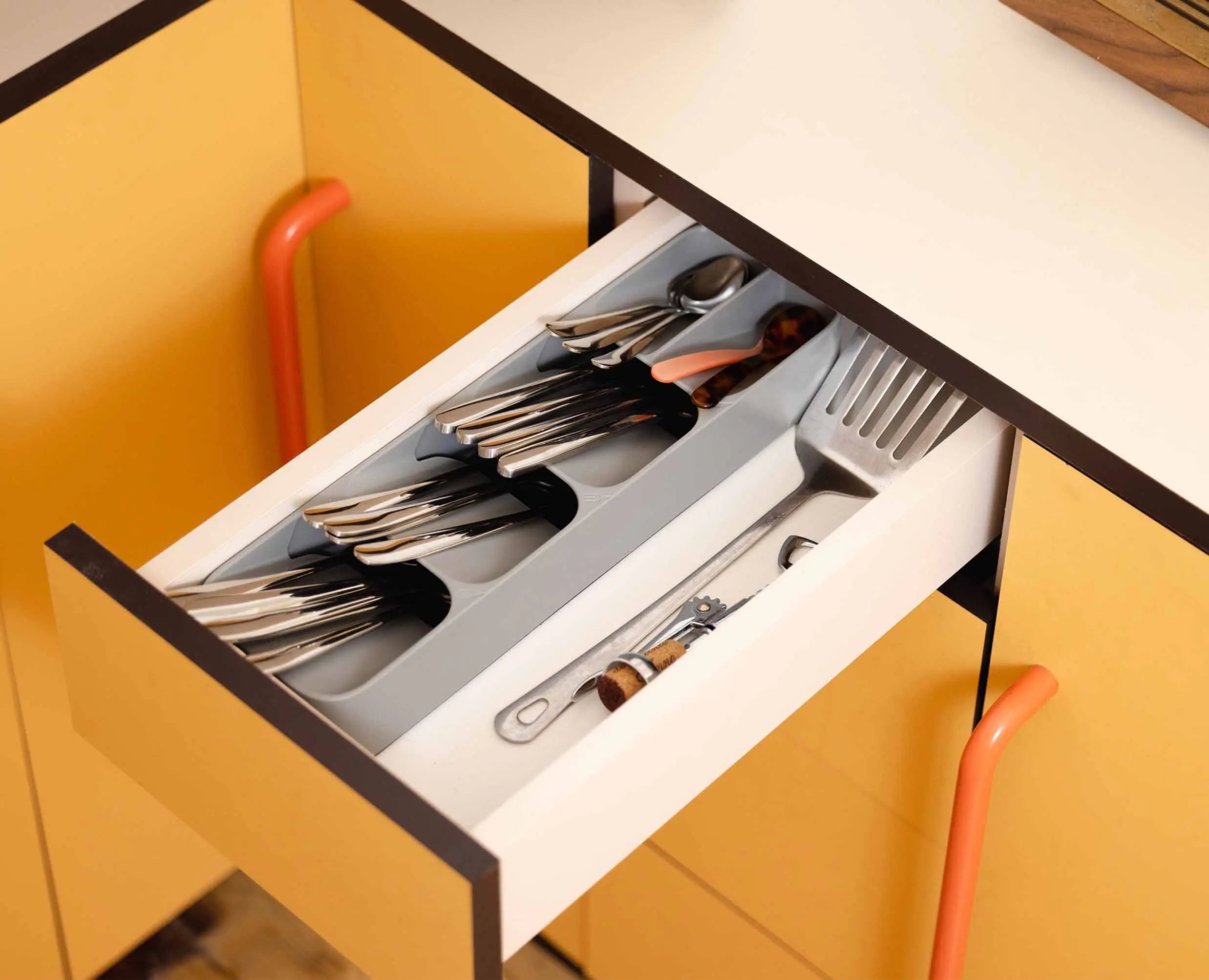 joseph-joseph-drawerstore-grey-compact-cutlery-organiser-space-saving-design image 2