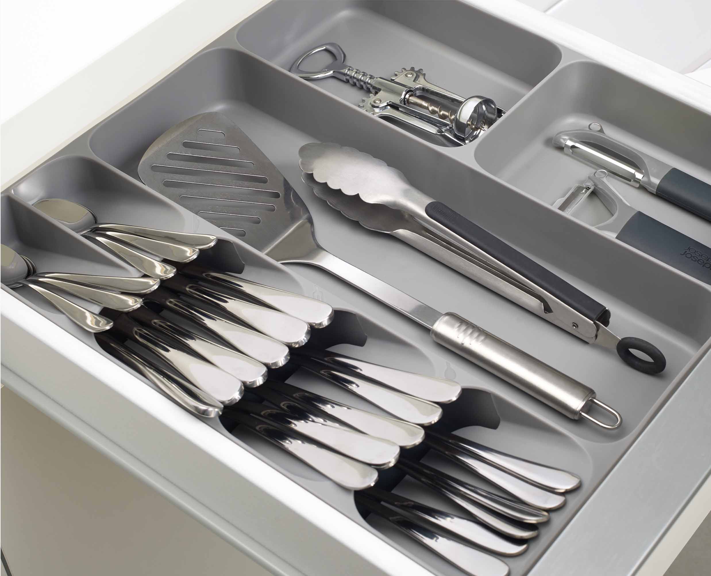 joseph-joseph-drawerstore-grey-cutlery-utensil-gadget-organiser-tiered-design-fo image 3
