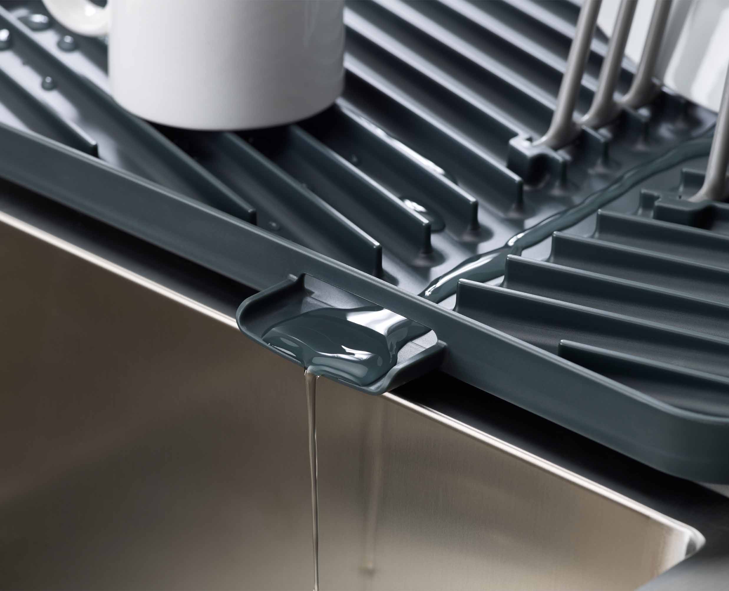 joseph-joseph-flip-up-grey-draining-board-space-saving-foldable-dish-drainer image 4
