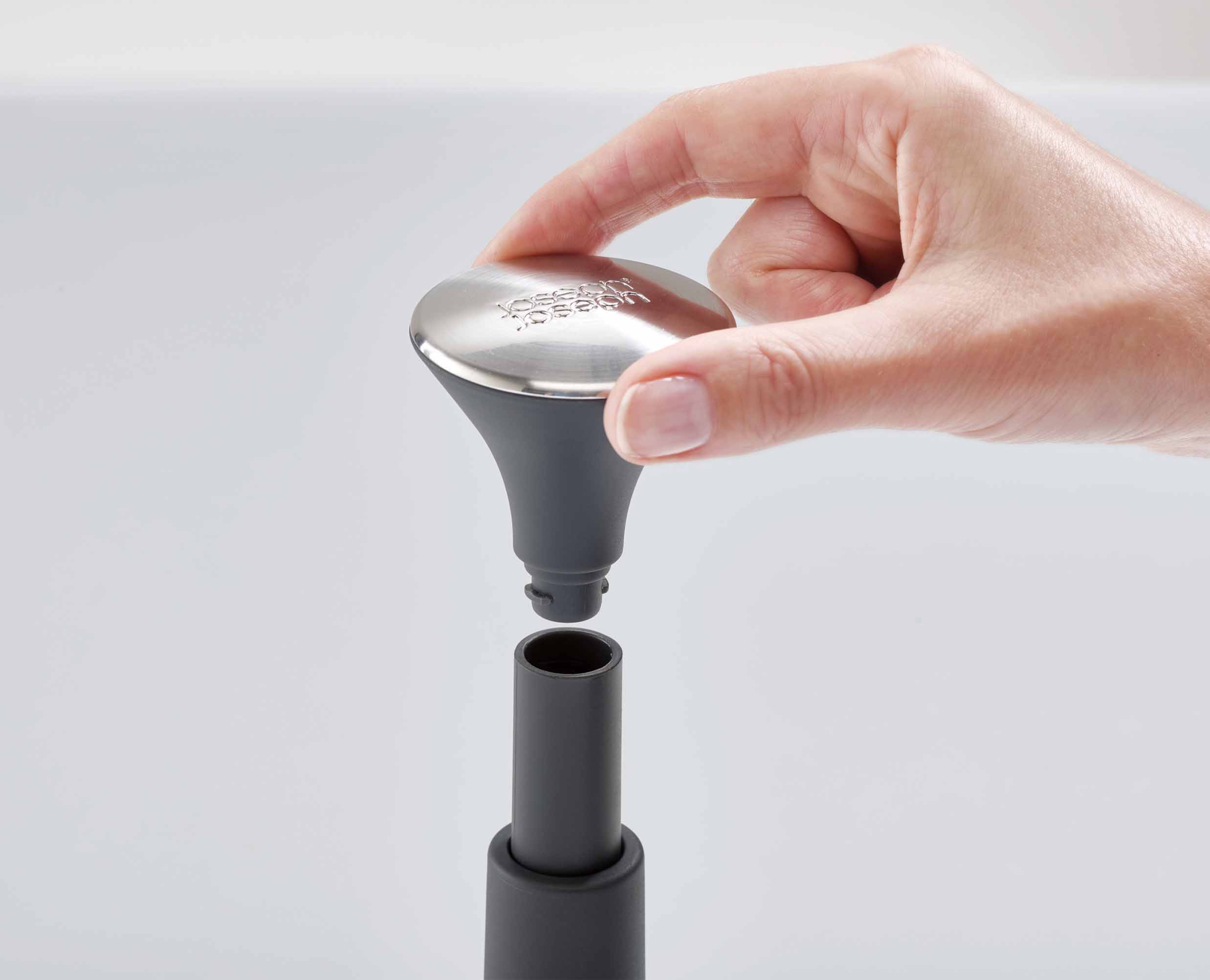 joseph-joseph-push-tear-grey-kitchen-roll-holder-push-to-lock-design-non-slip-ba image 5