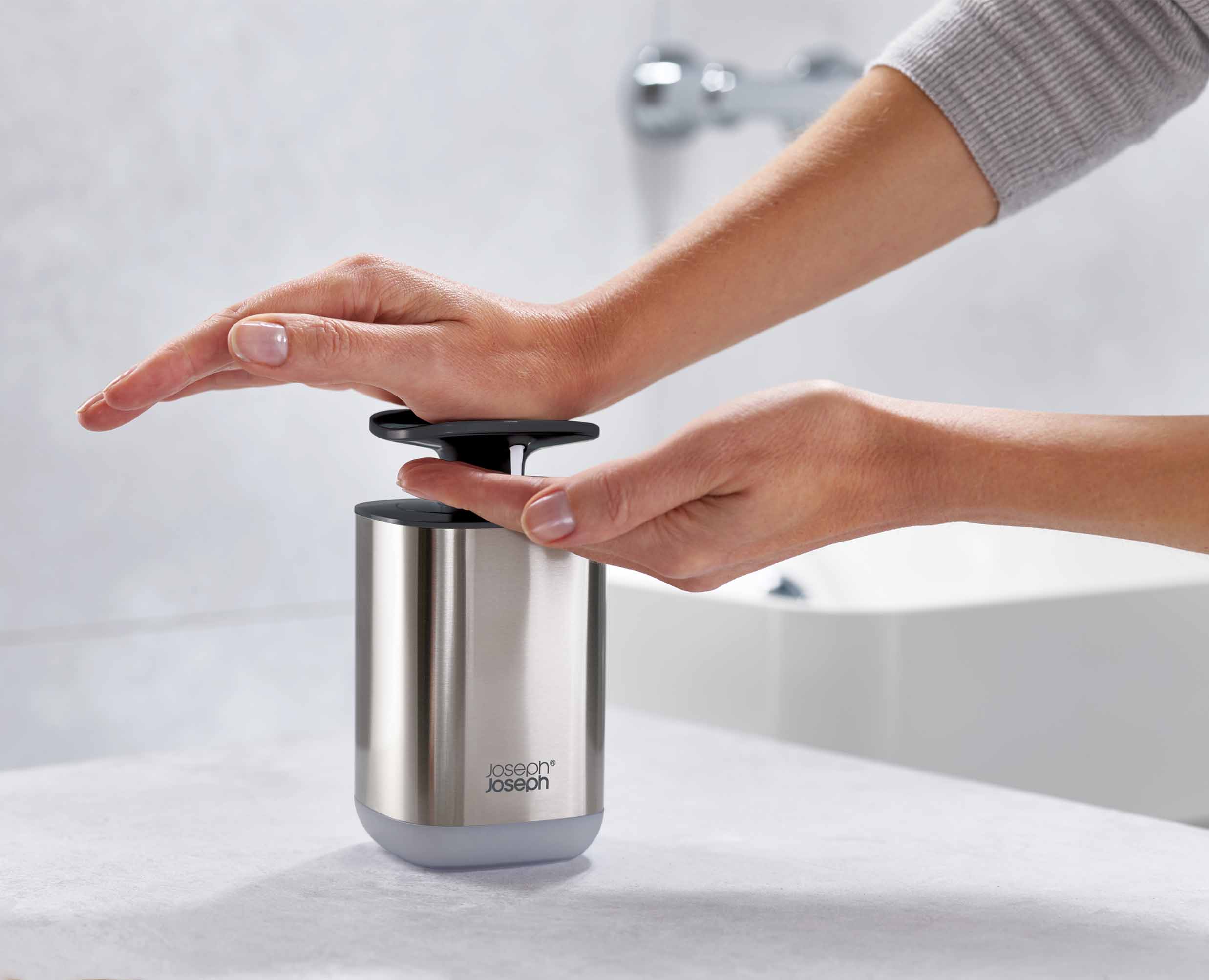 joseph-joseph-presto-steel-grey-hygienic-soap-dispenser image 3
