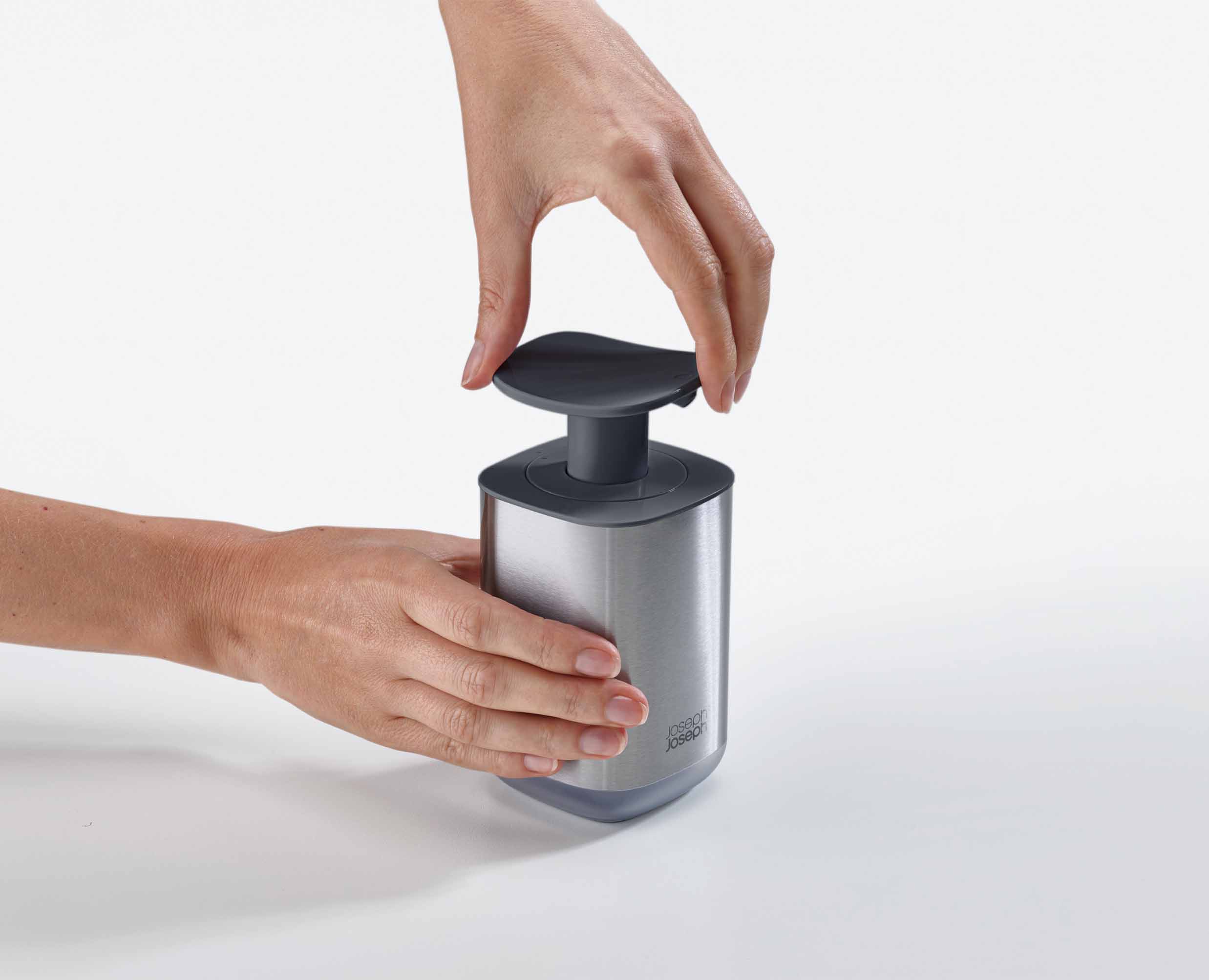 joseph-joseph-presto-steel-grey-hygienic-soap-dispenser image 4