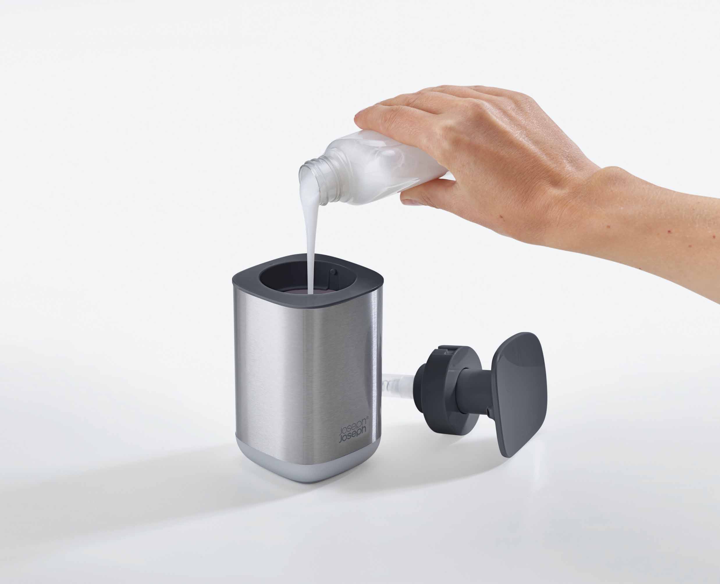 joseph-joseph-presto-steel-grey-hygienic-soap-dispenser image 5