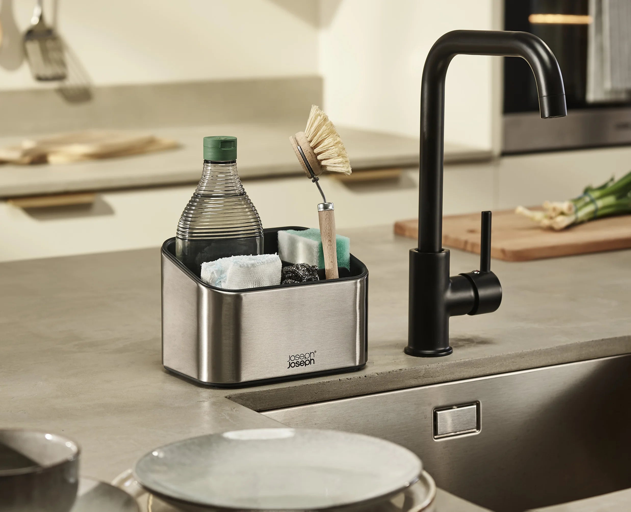 joseph-joseph-surface-stainless-steel-tiered-sink-tidy-grey-stainless image 3