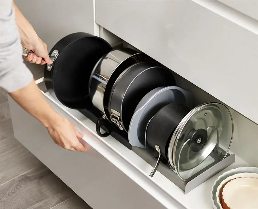 joseph-joseph-drawerstore-grey-expanding-cookware-organizer-adjustable-12-22-inc image 2