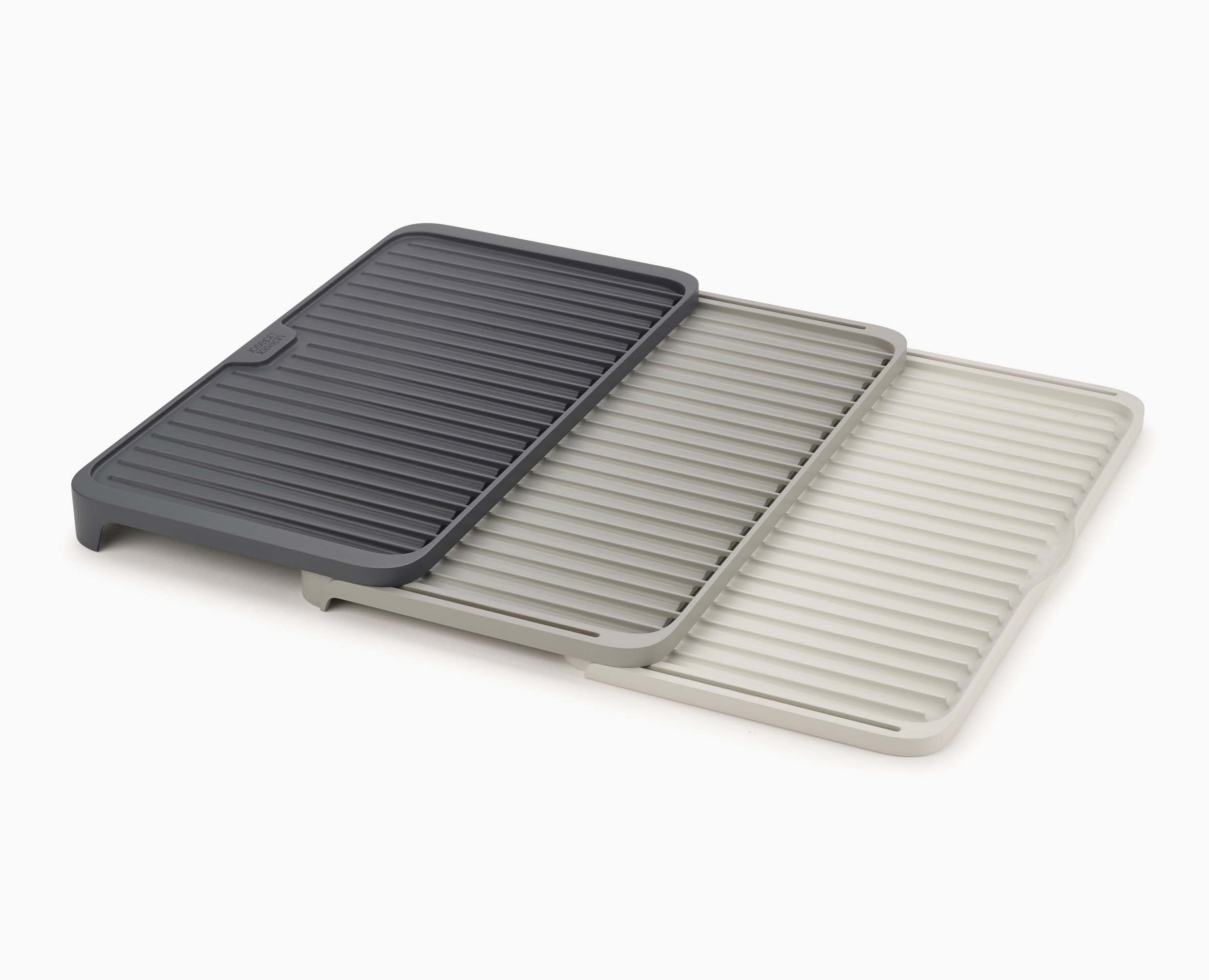 joseph-joseph-tier-grey-expandable-draining-board-twice-the-capacity-space-savin image 7