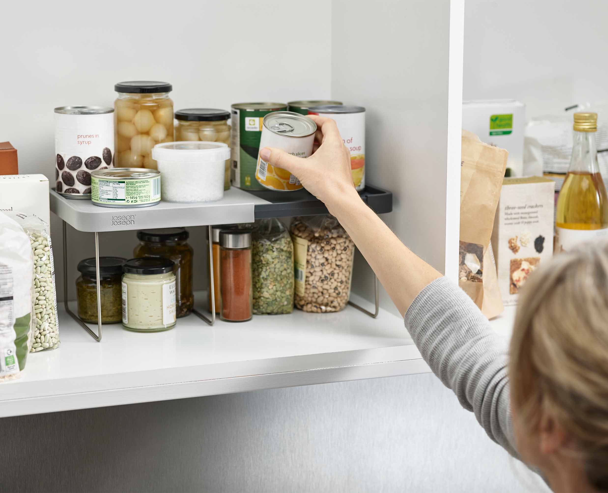 joseph-joseph-cupboardstore-expandable-grey-shelf-adjustable-storage-shelf image 3