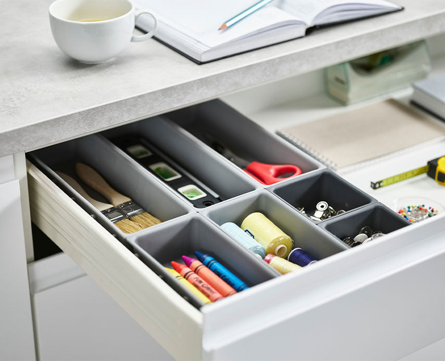 joseph-joseph-blox-7-piece-grey-drawer-organiser-set-modular-design image 2