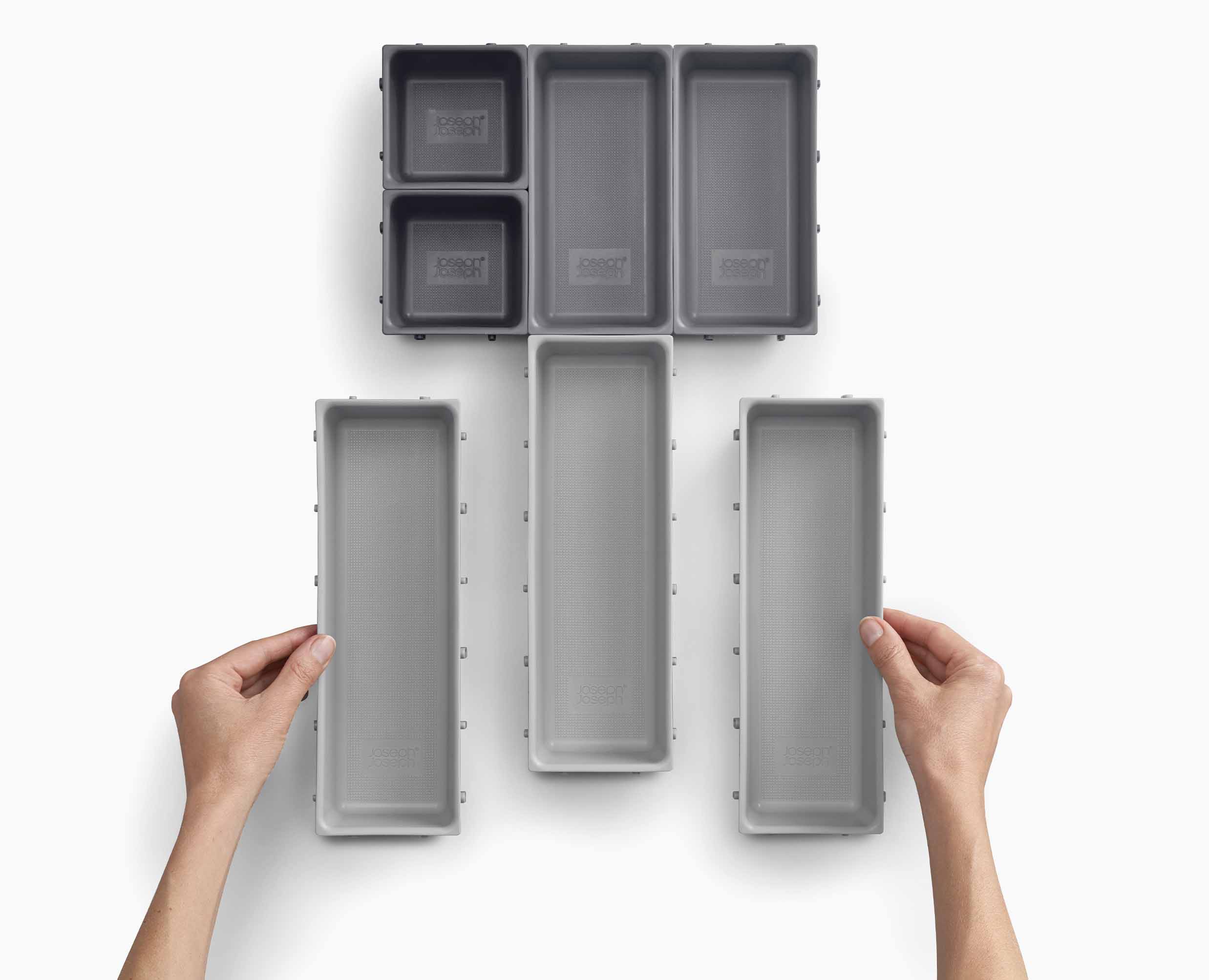 joseph-joseph-blox-7-piece-grey-drawer-organiser-set-modular-design image 6