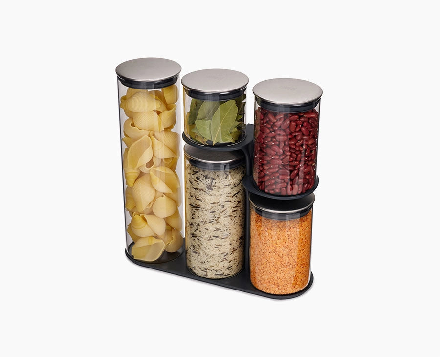 joseph-joseph-podium-stainless-steel-storage-container-set-3-piece-with-stand-ai image 1