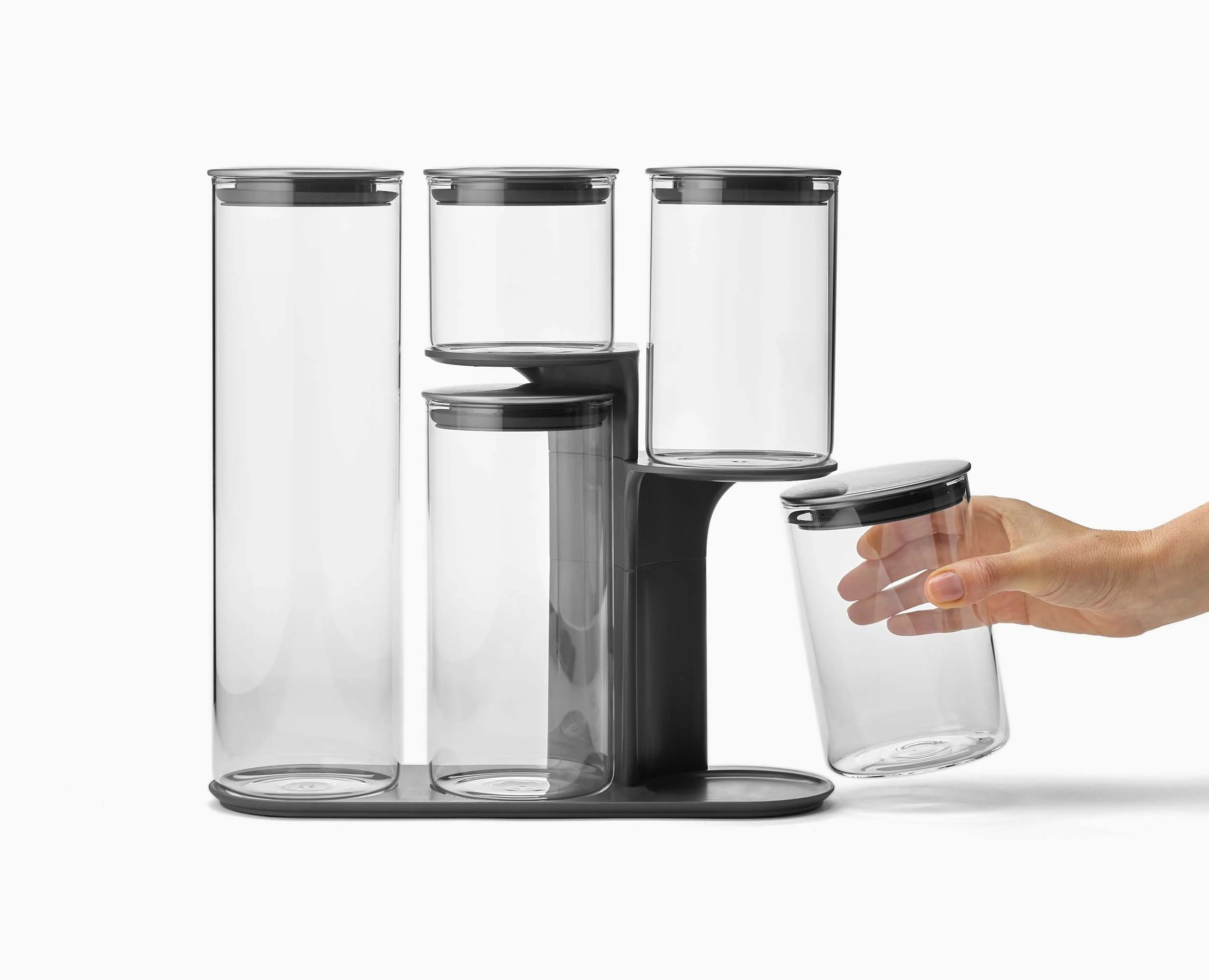 joseph-joseph-podium-stainless-steel-storage-container-set-3-piece-with-stand-ai image 4