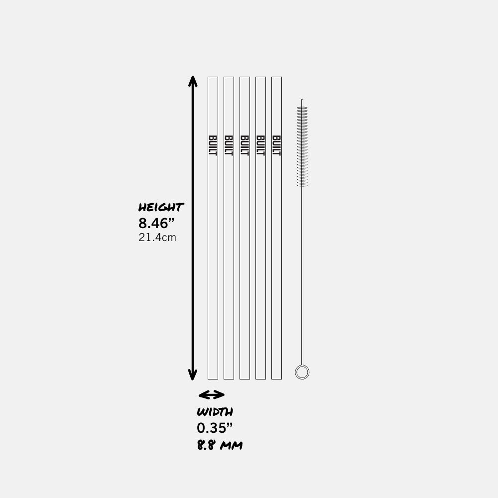 built-silicone-straw-set-with-cleaner-5-reusable-bpa-free-silicone-straws-cleani image 6