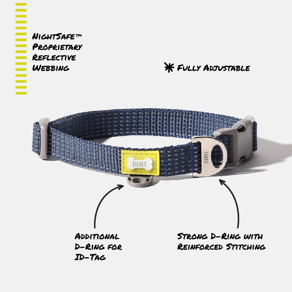 built-nightsafe-dog-collar-reflective-adjustable-with-metal-d-ring image 8