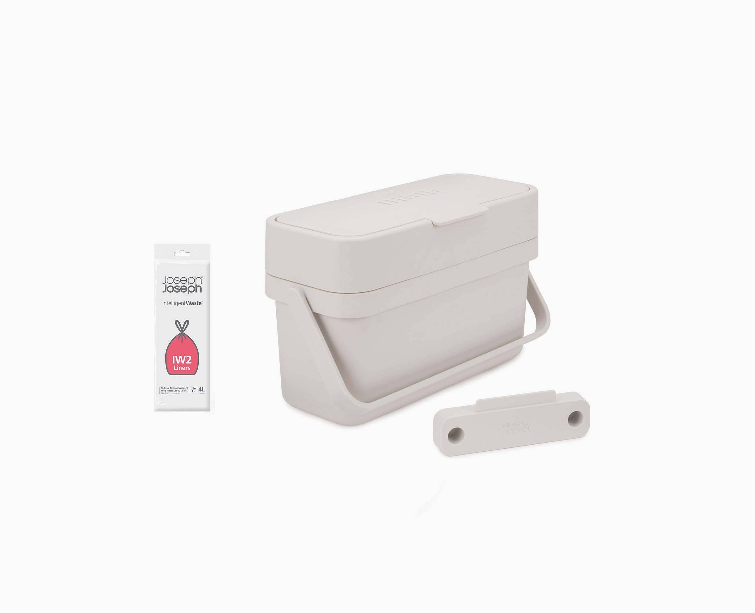 joseph-joseph-compo-4l-stone-food-waste-caddy-starter-set-with-liners-and-odour- image 1