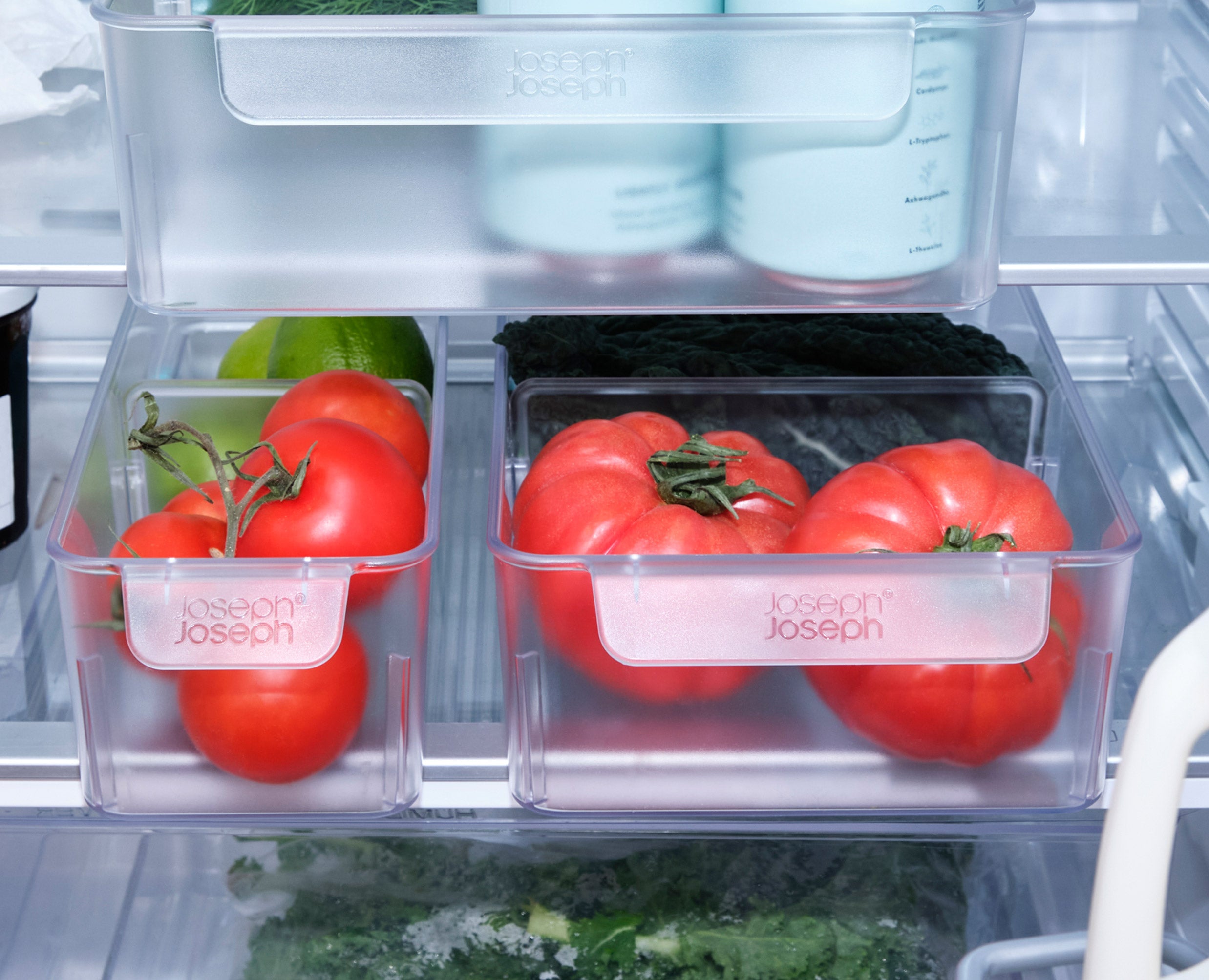 joseph-joseph-fridgestore-clear-storage-bin-set-2-piece-stackable-fridge-organiz image 4