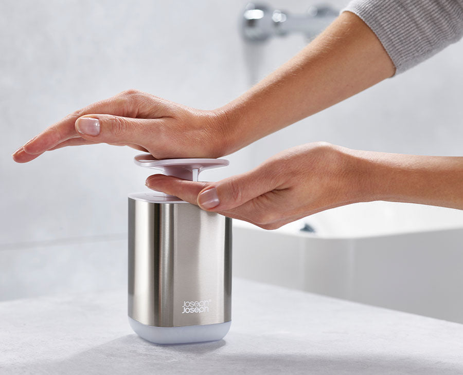 joseph-joseph-presto-stainless-steel-hygienic-soap-dispenser-with-pump-350ml image 2