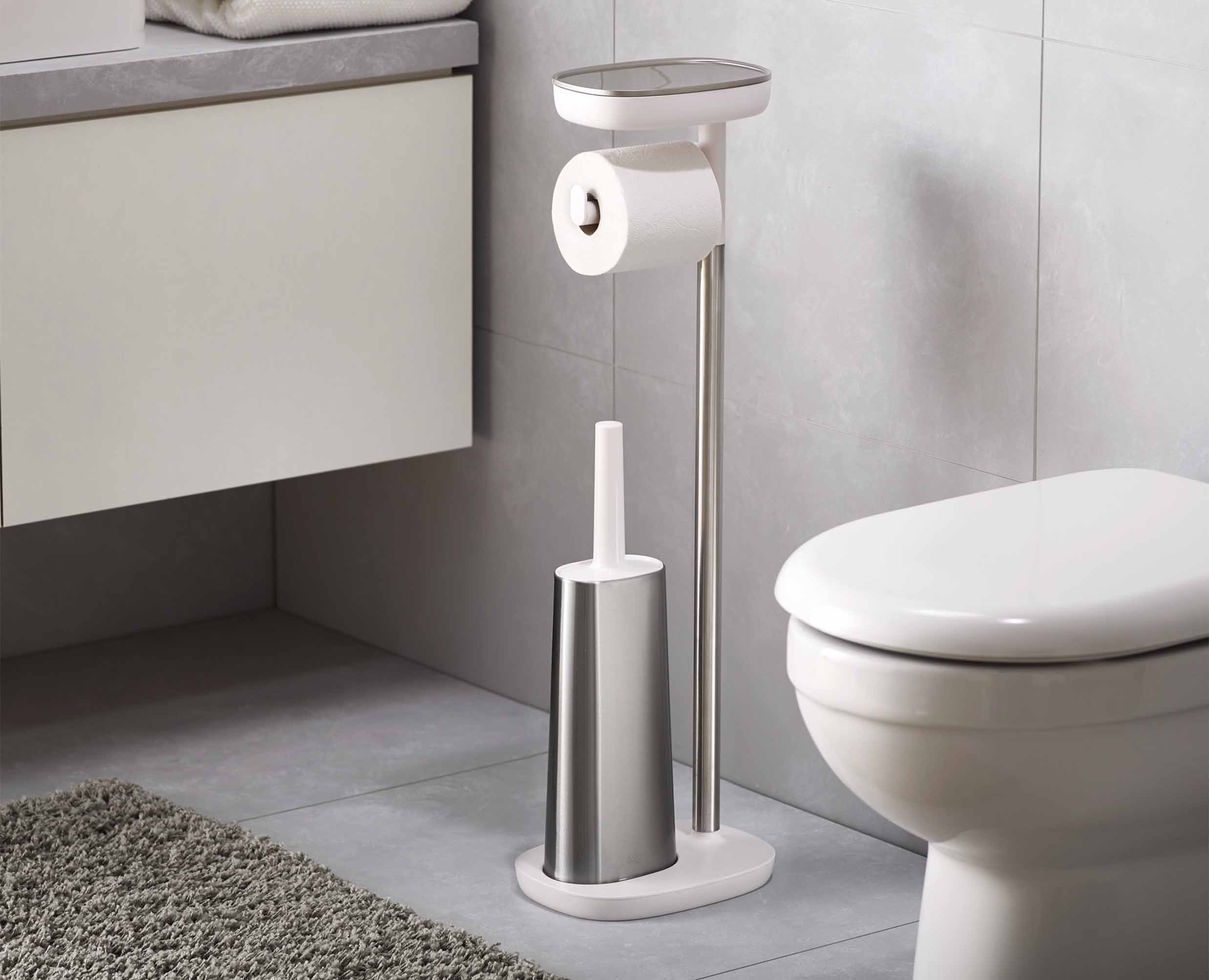 joseph-joseph-easystore-plus-stainless-steel-toilet-roll-holder-with-toilet-brus image 3